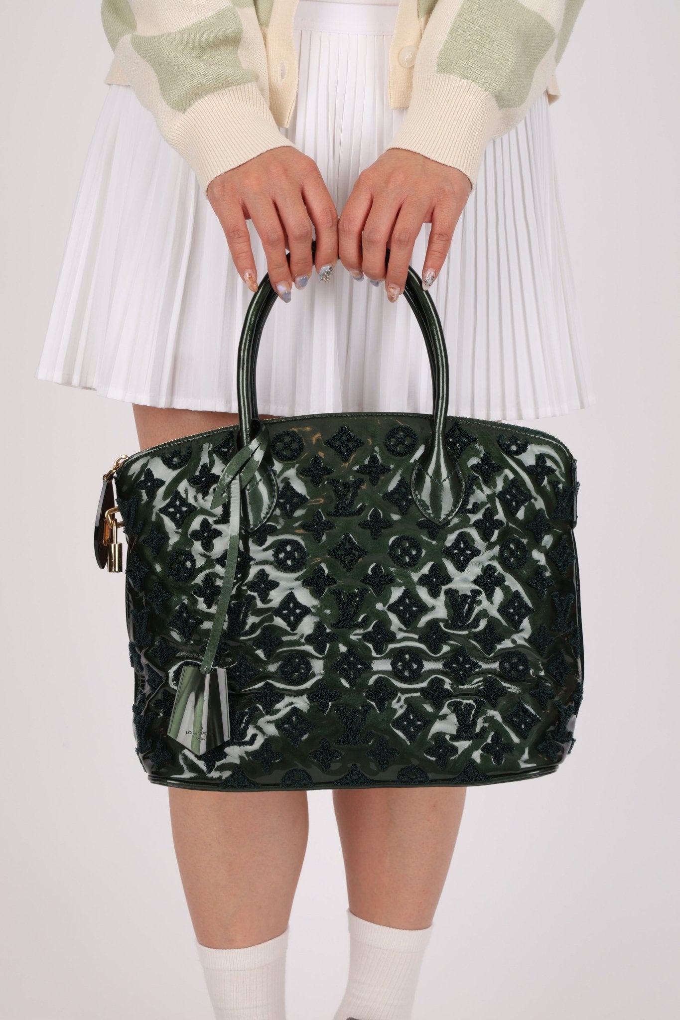 Limited Edition Louis Vuitton Emerald Patent Monogram Fascination Lockit Bag - FashioNica