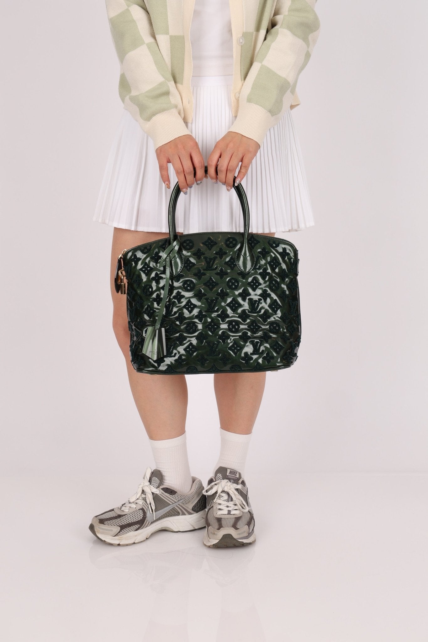 Limited Edition Louis Vuitton Emerald Patent Monogram Fascination Lockit Bag - FashioNica