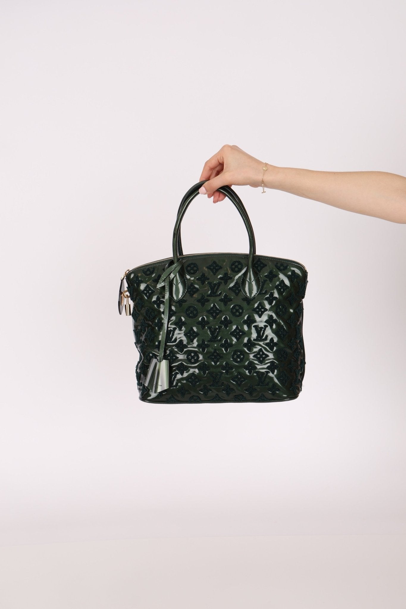 Limited Edition Louis Vuitton Emerald Patent Monogram Fascination Lockit Bag - FashioNica