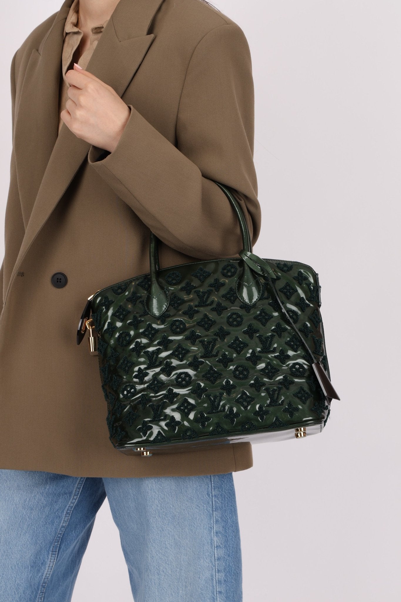 Limited Edition Louis Vuitton Emerald Patent Monogram Fascination Lockit Bag - FashioNica