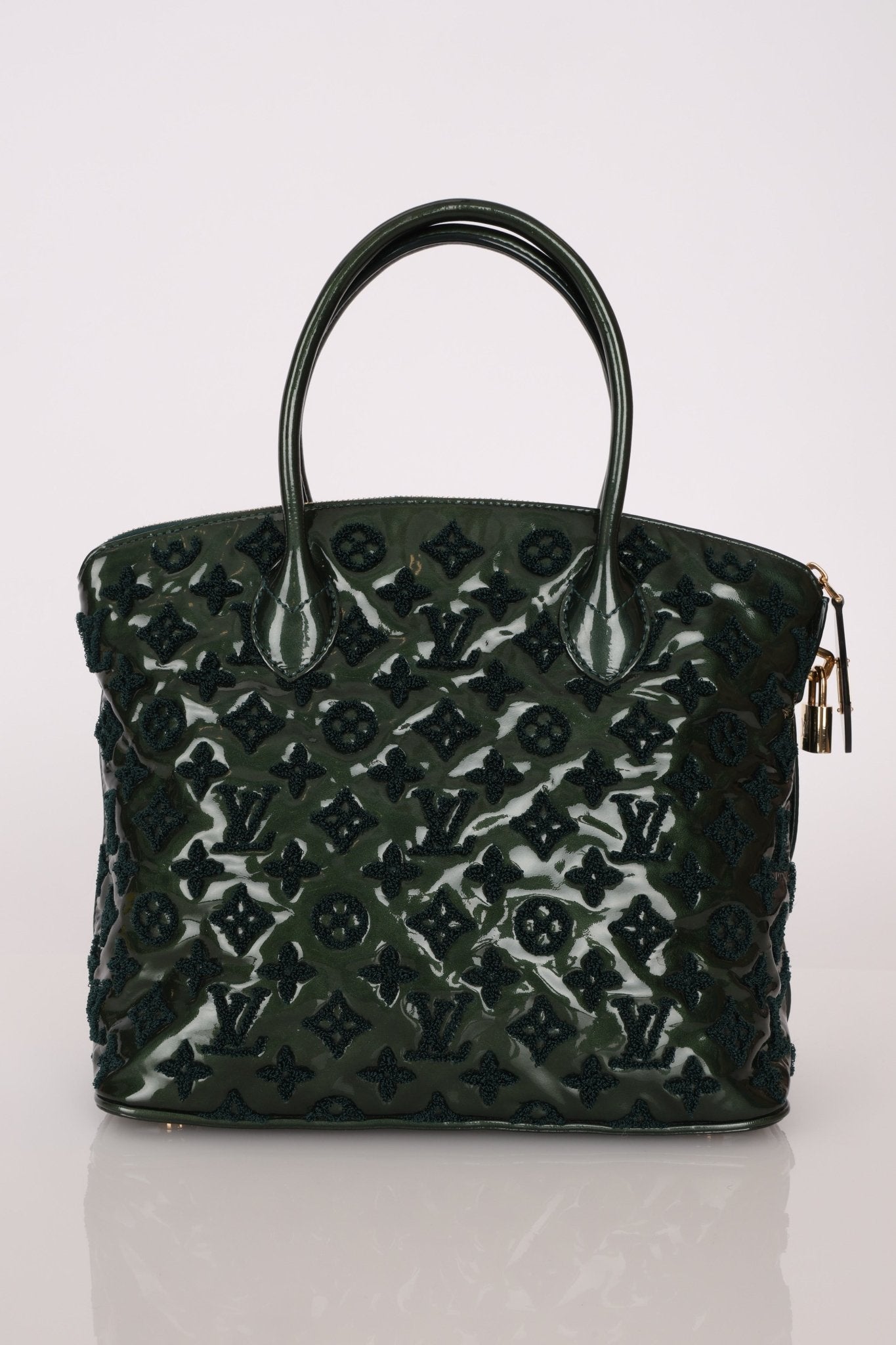 Limited Edition Louis Vuitton Emerald Patent Monogram Fascination Lockit Bag - FashioNica