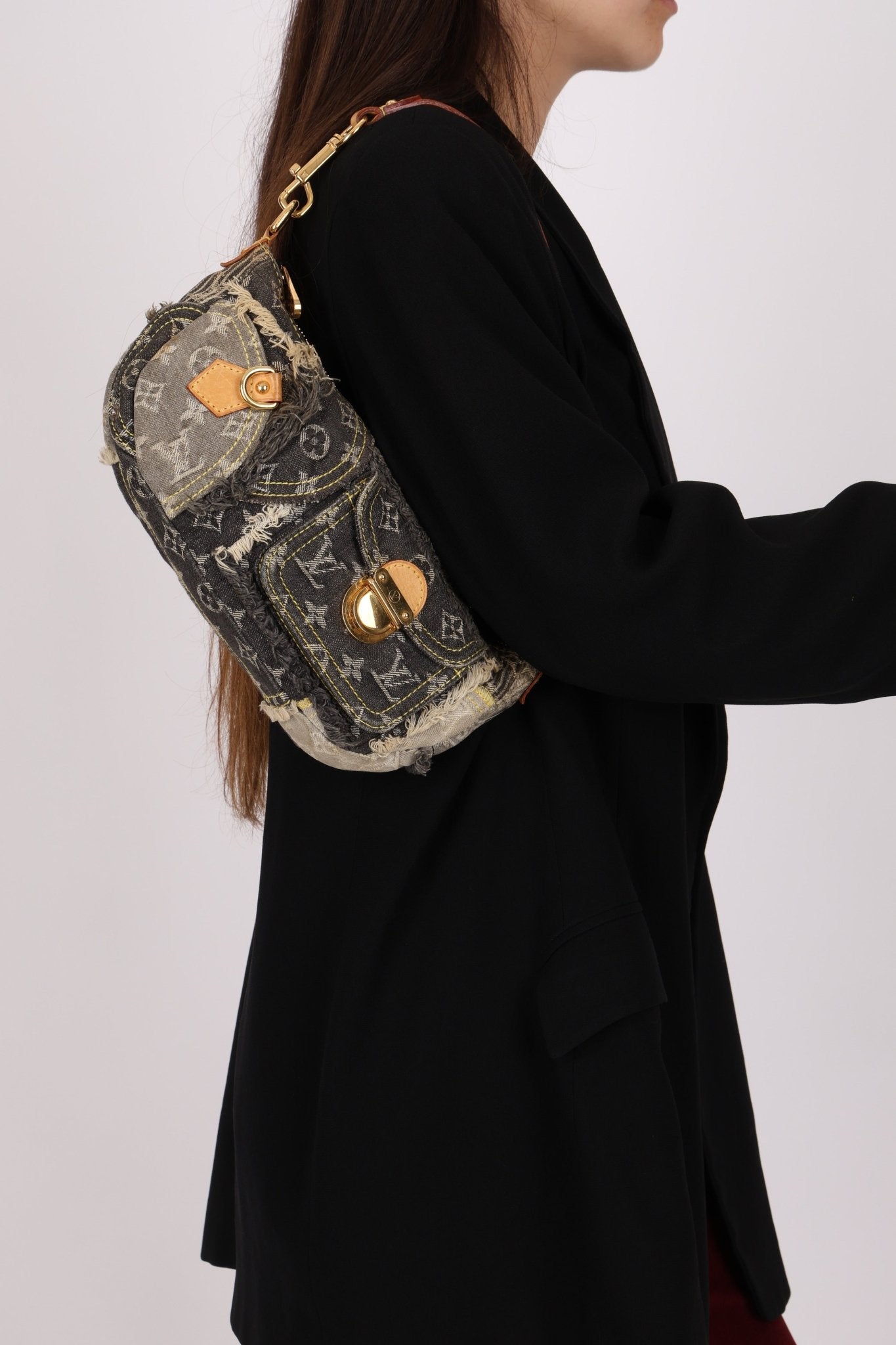 Limited Edition Louis Vuitton Monogram Patchwork Denim Pouchy - FashioNica