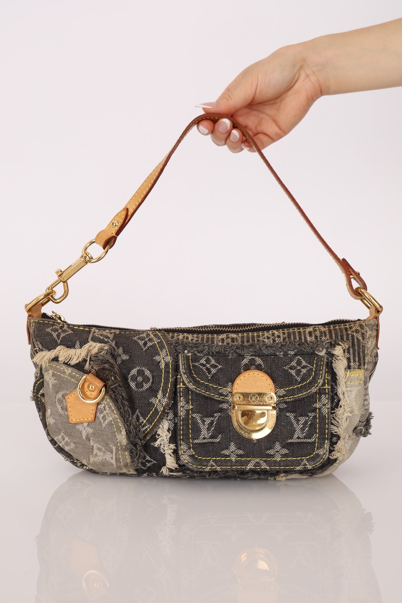 Limited Edition Louis Vuitton Monogram Patchwork Denim Pouchy - FashioNica