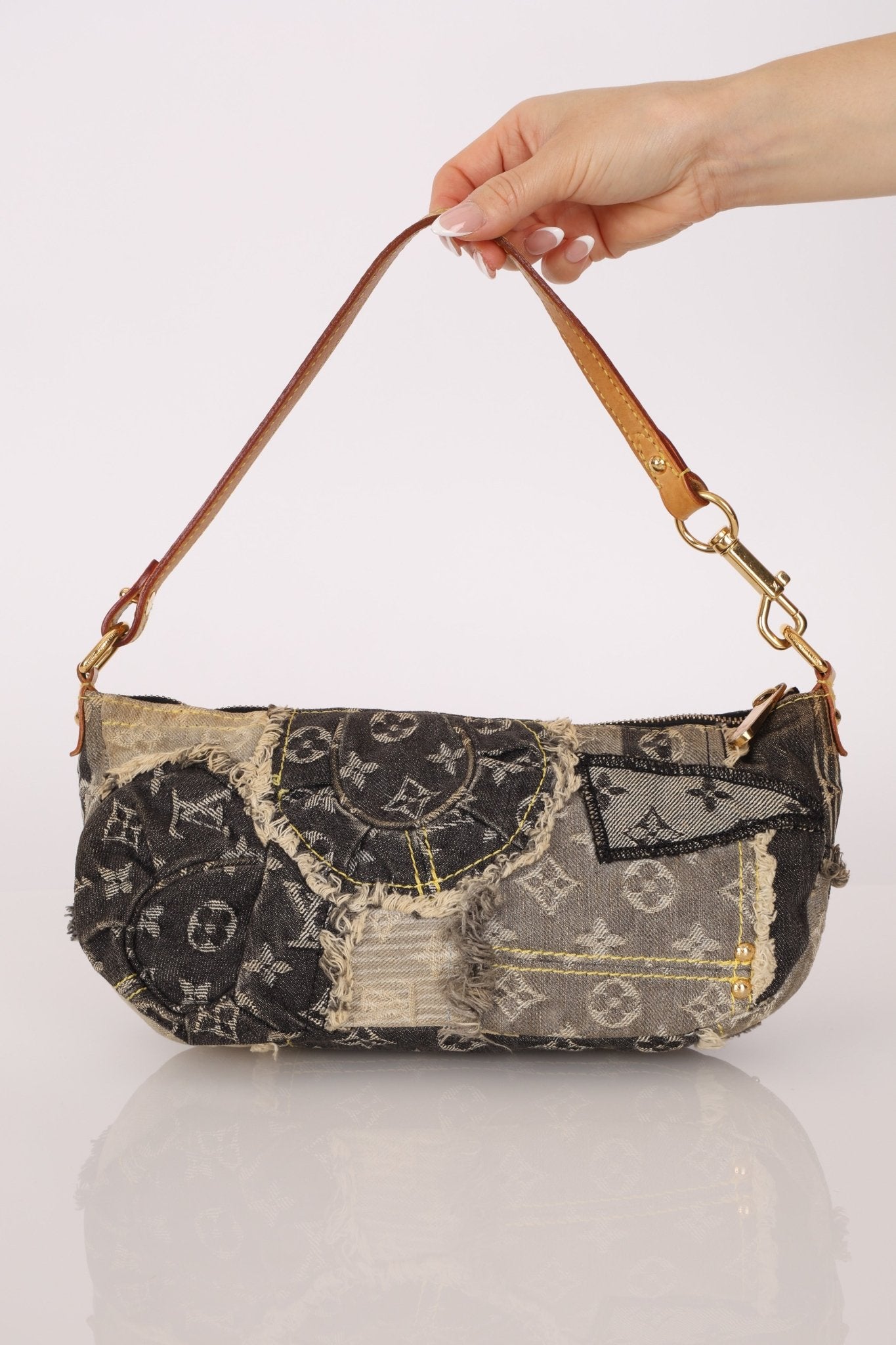 Limited Edition Louis Vuitton Monogram Patchwork Denim Pouchy - FashioNica