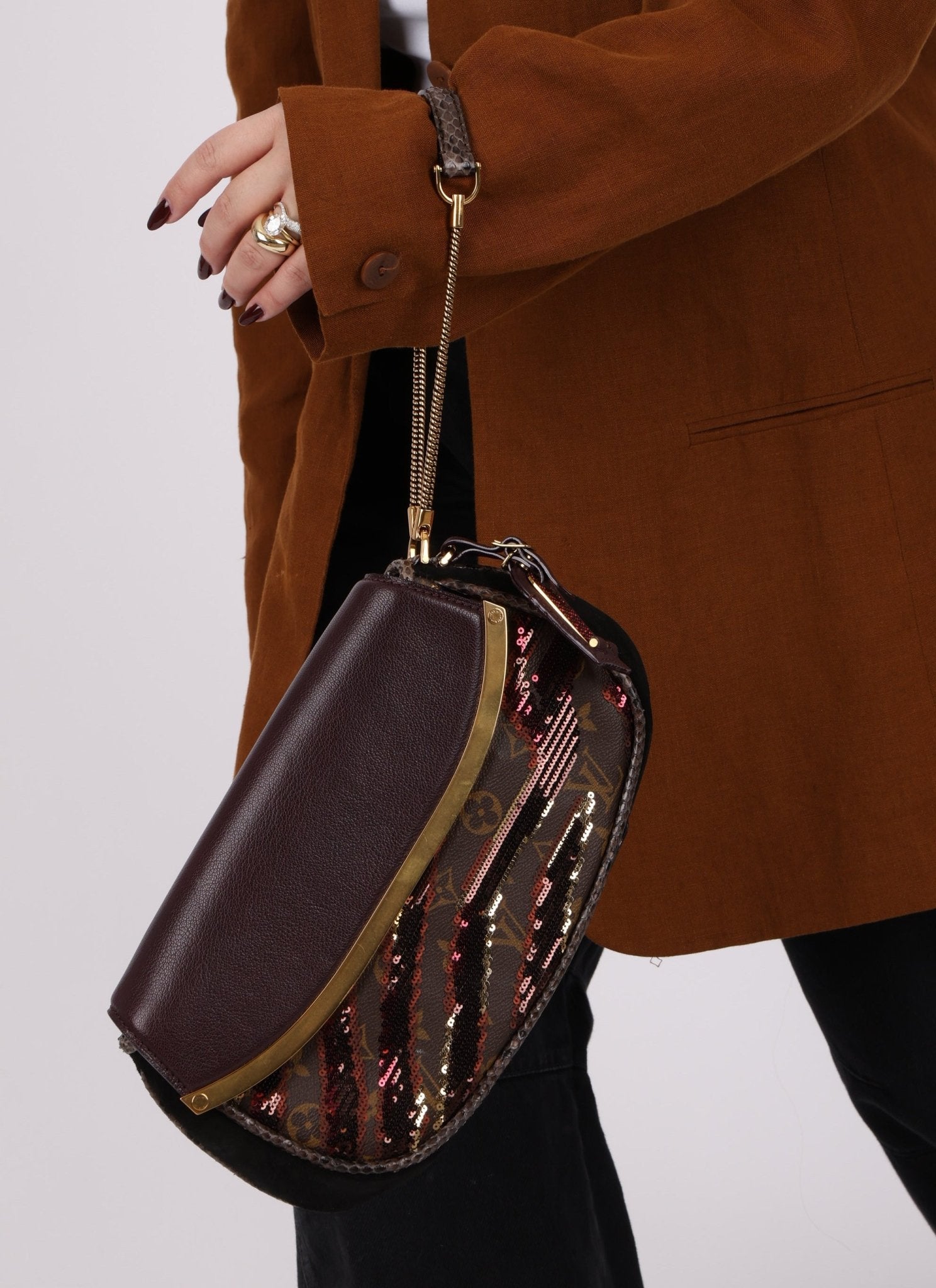 Limited Edition Louis Vuitton Monogram Sauvage Sequin Tiger Clutch - FashioNica