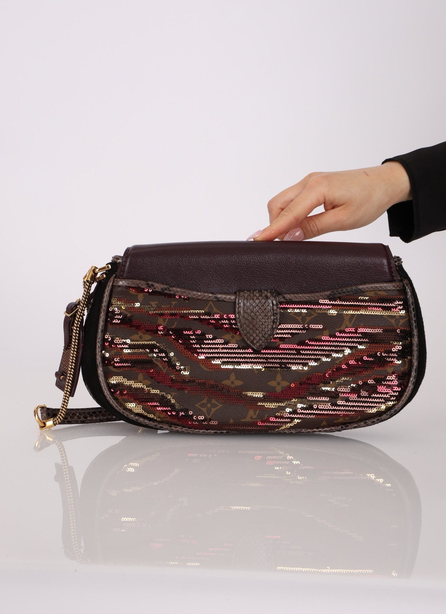 Limited Edition Louis Vuitton Monogram Sauvage Sequin Tiger Clutch - FashioNica