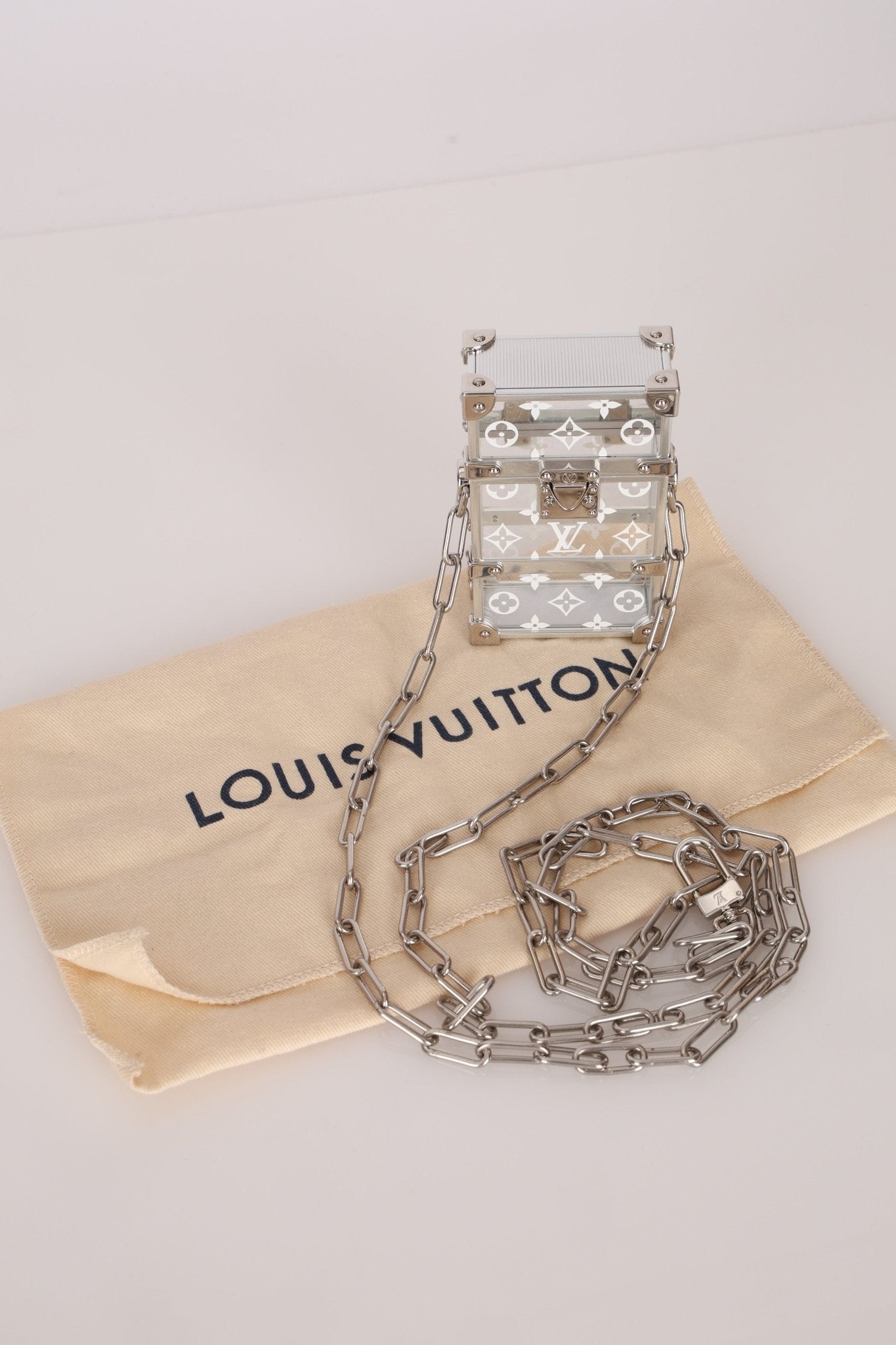 Limited Edition Louis Vuitton Monogram Transparent Plexiglass Trunk Crossbody - FashioNica