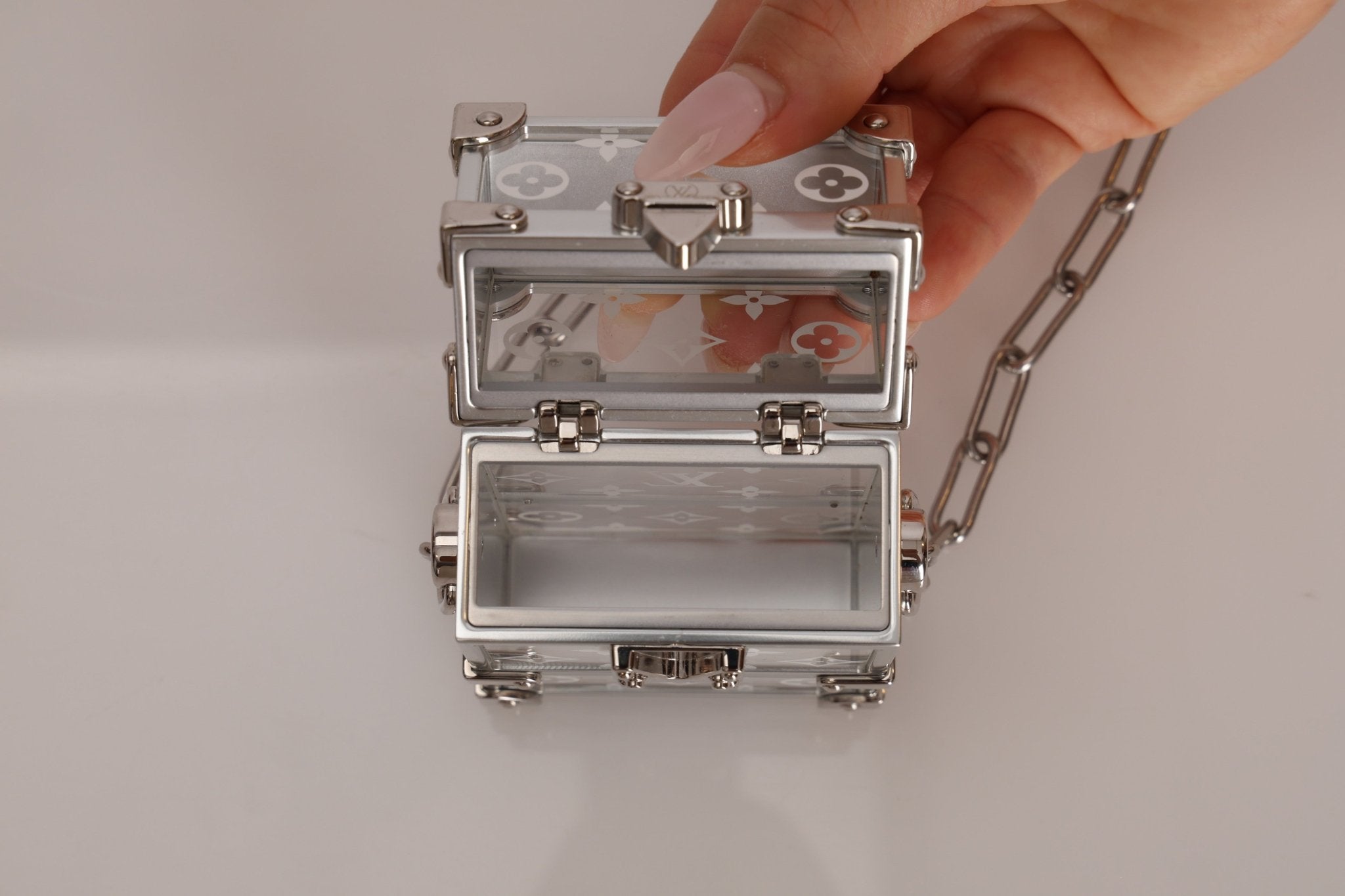 Limited Edition Louis Vuitton Monogram Transparent Plexiglass Trunk Crossbody - FashioNica