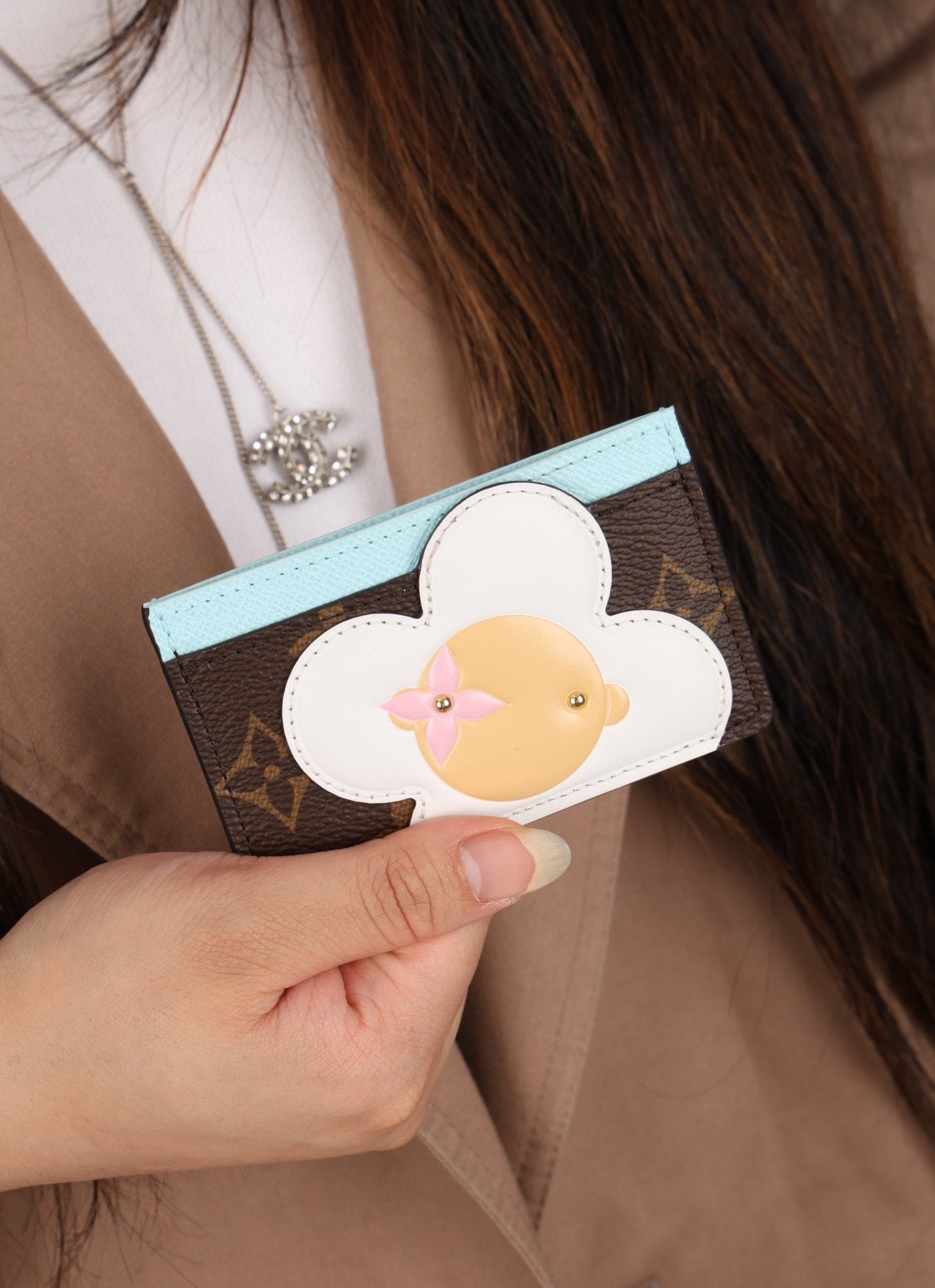 Limited Edition Louis Vuitton Monogram Vivienne Light Blue Card Holder - FashioNica