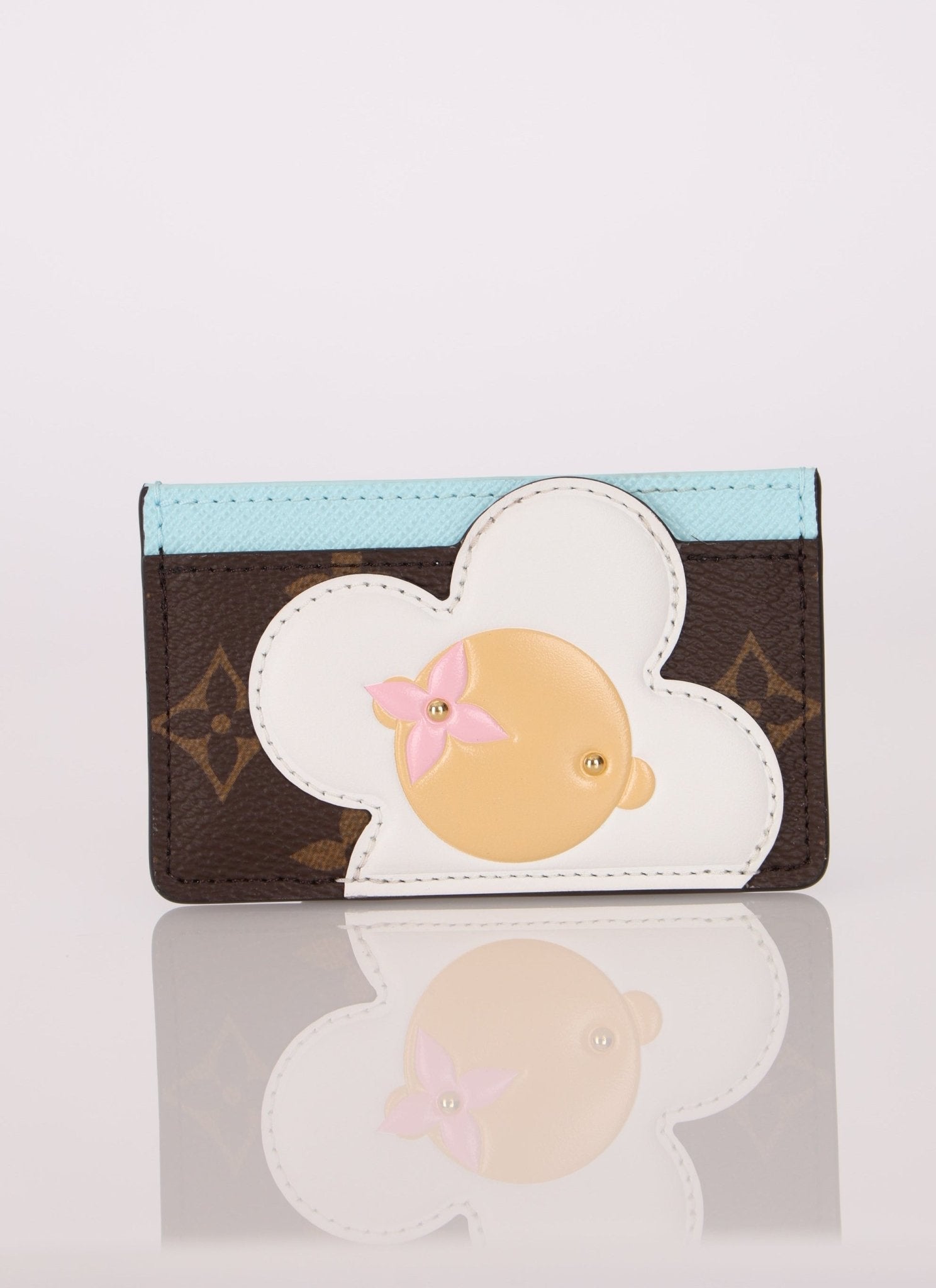 Limited Edition Louis Vuitton Monogram Vivienne Light Blue Card Holder - FashioNica