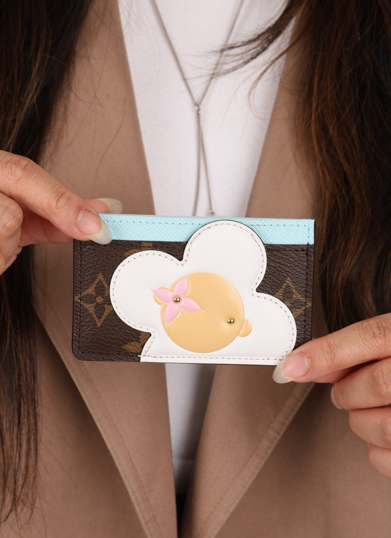 Limited Edition Louis Vuitton Monogram Vivienne Light Blue Card Holder - FashioNica