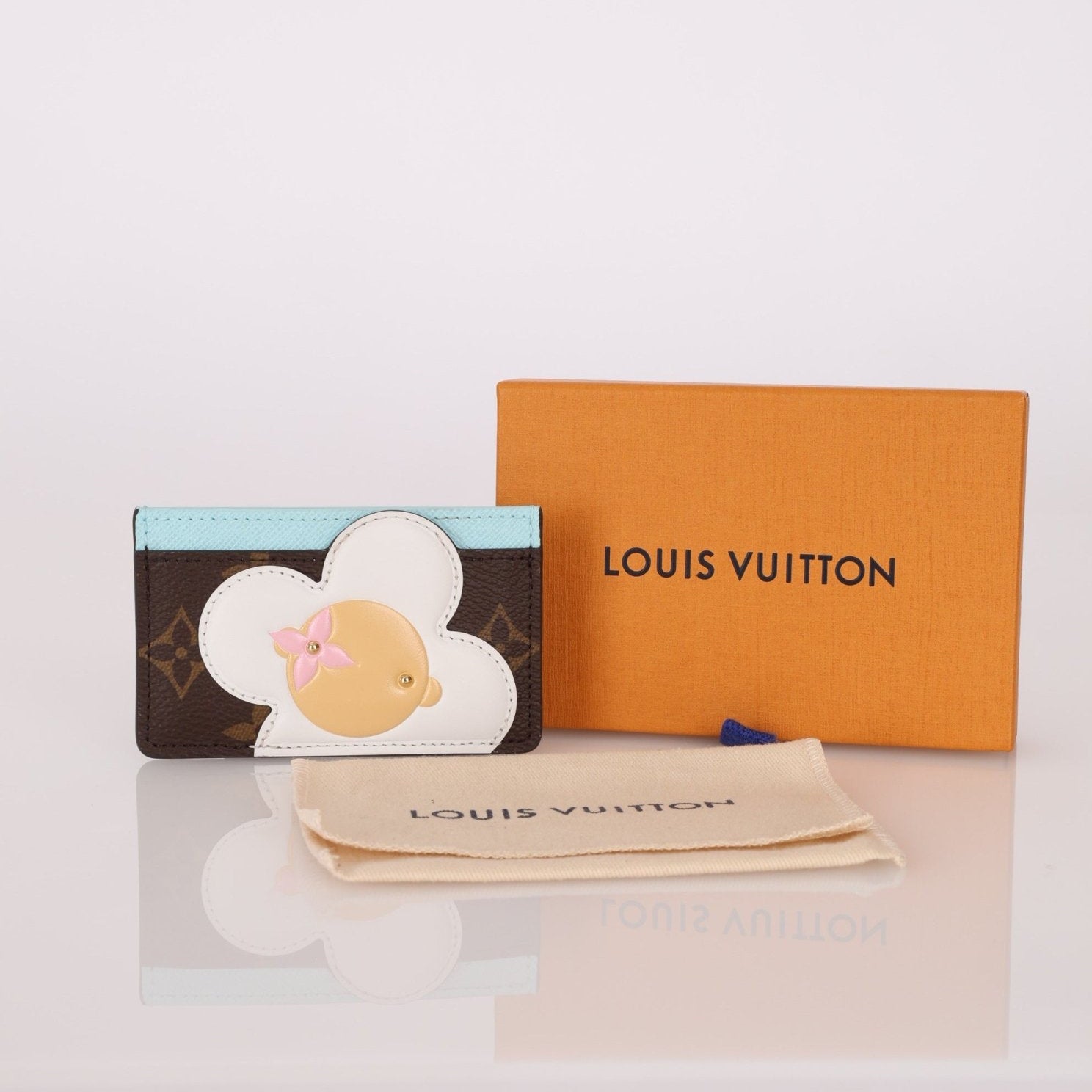 Limited Edition Louis Vuitton Monogram Vivienne Light Blue Card Holder - FashioNica