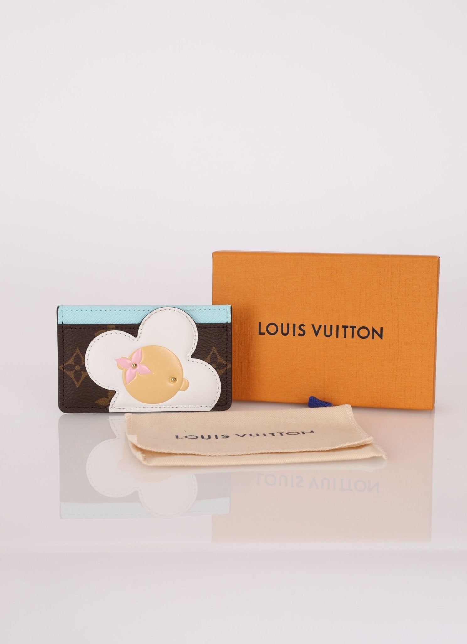 Limited Edition Louis Vuitton Monogram Vivienne Light Blue Card Holder - FashioNica