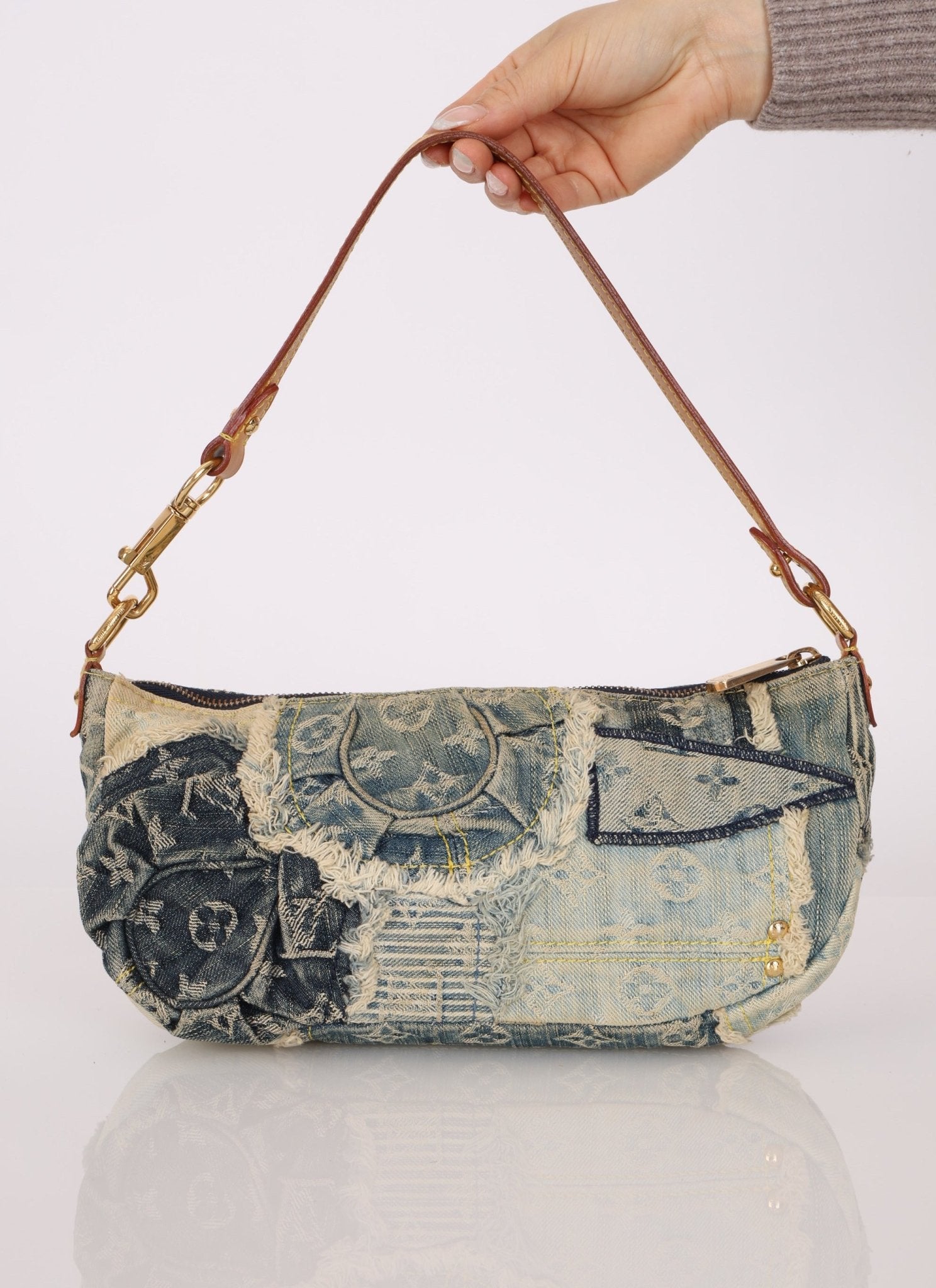 Limited Edition Louis Vuitton Patchwork Denim Pochette - FashioNica