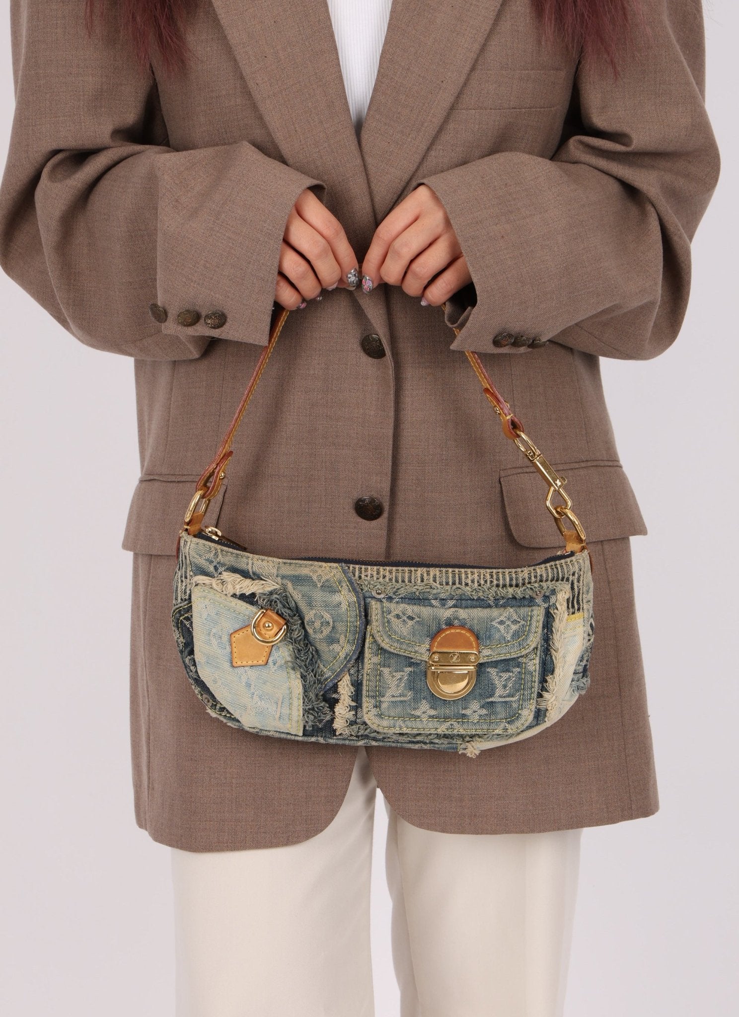 Limited Edition Louis Vuitton Patchwork Denim Pochette - FashioNica