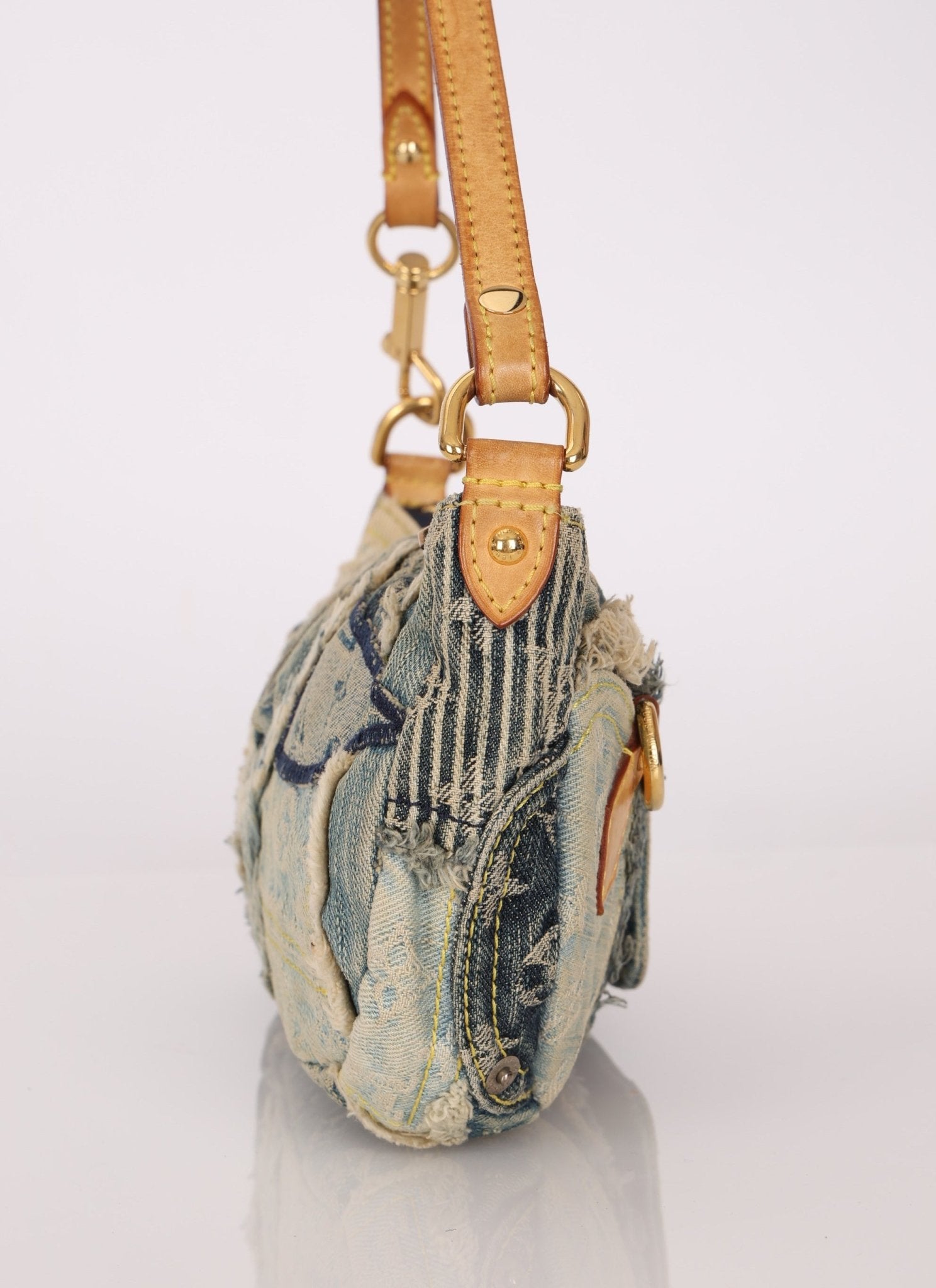 Limited Edition Louis Vuitton Patchwork Denim Pochette - FashioNica