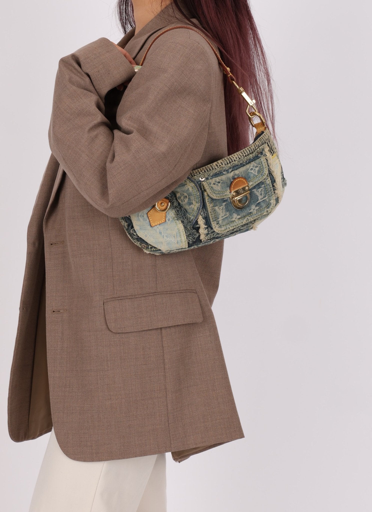 Limited Edition Louis Vuitton Patchwork Denim Pochette - FashioNica