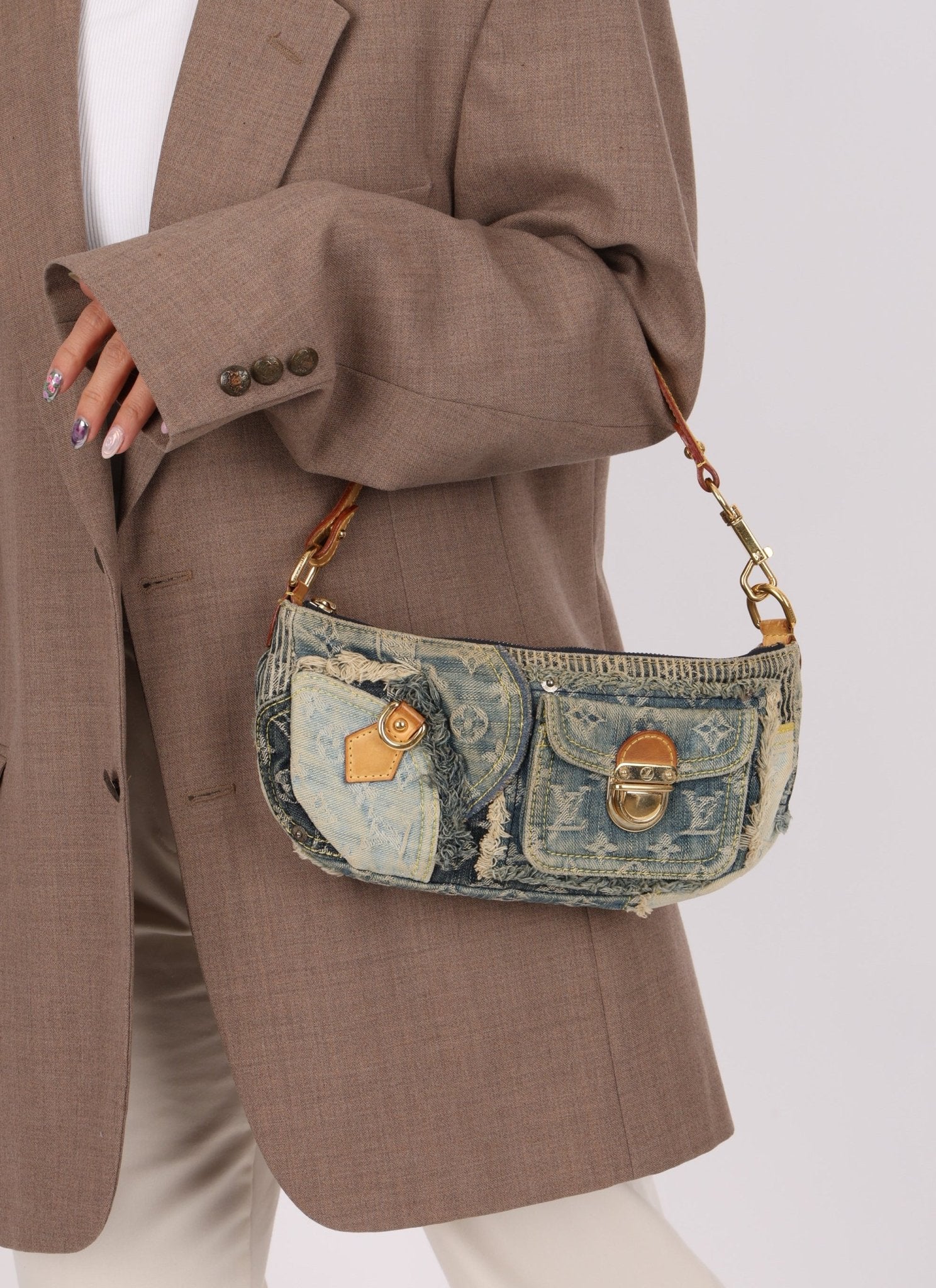 Limited Edition Louis Vuitton Patchwork Denim Pochette - FashioNica