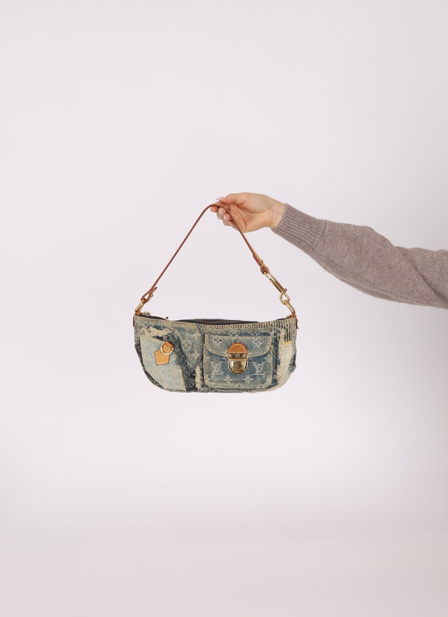 Limited Edition Louis Vuitton Patchwork Denim Pochette - FashioNica