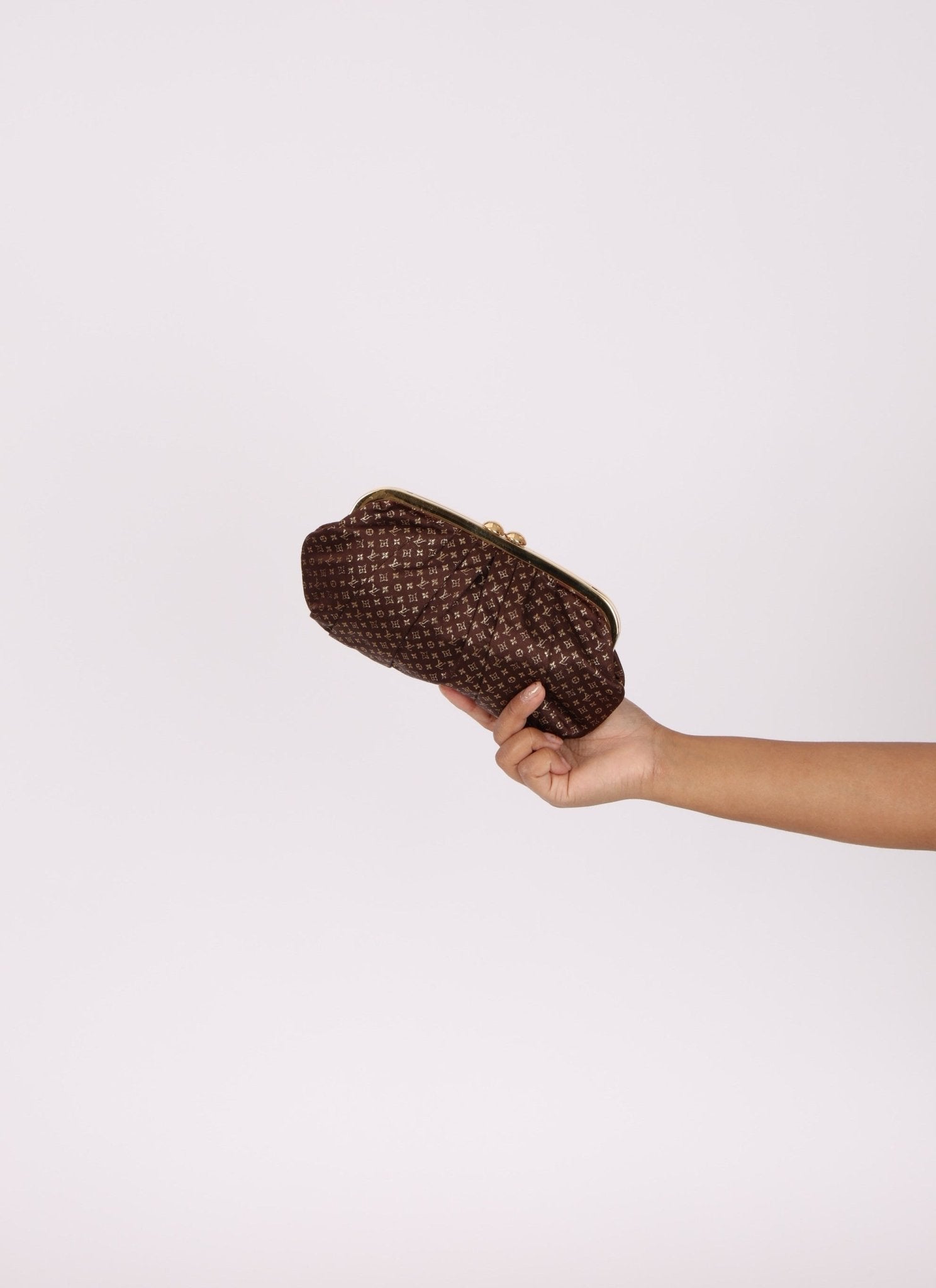 Limited Edition Louis Vuitton Satin Aumônière Clutch on Chain - FashioNica