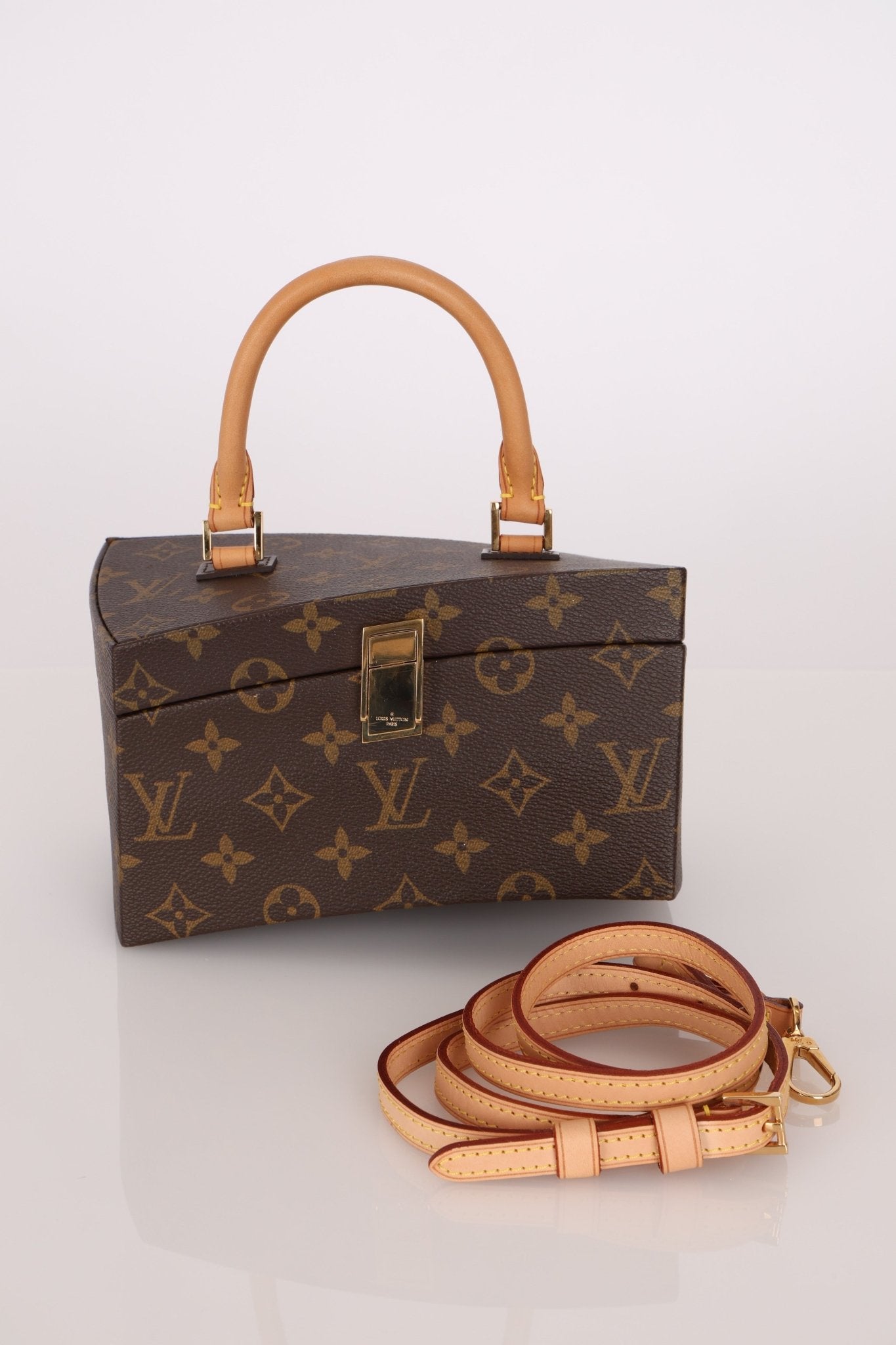 Limited Edition Louis Vuitton x Frank Gehry Monogram Twisted Box with Strap & Mirror - FashioNica