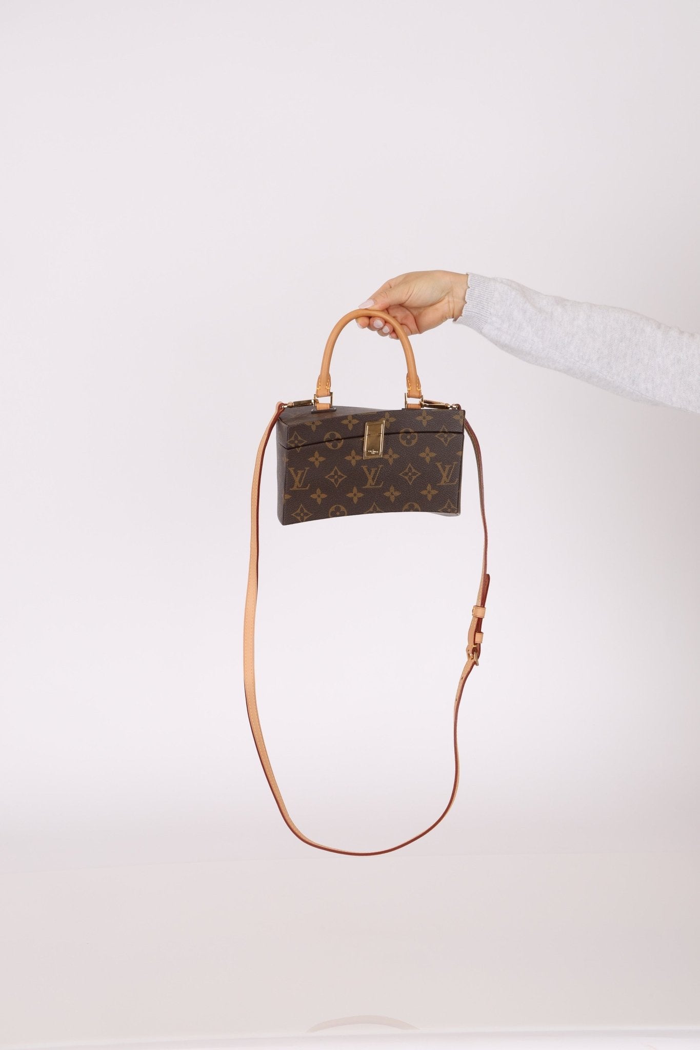 Limited Edition Louis Vuitton x Frank Gehry Monogram Twisted Box with Strap & Mirror - FashioNica