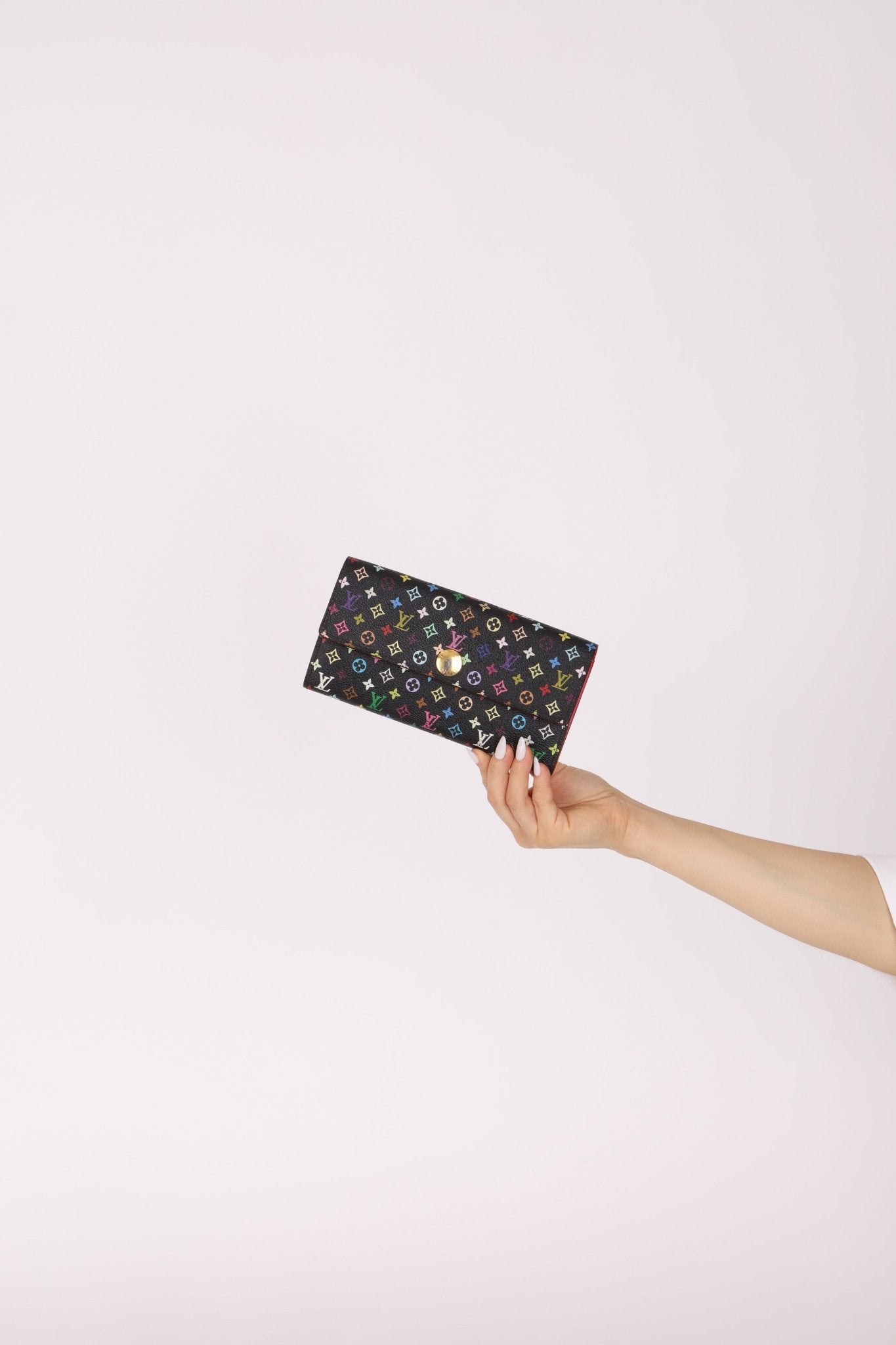 Limited Edition Louis Vuitton x Takashi Murakami 2012 Monogram Multicolor Sarah Wallet - FashioNica