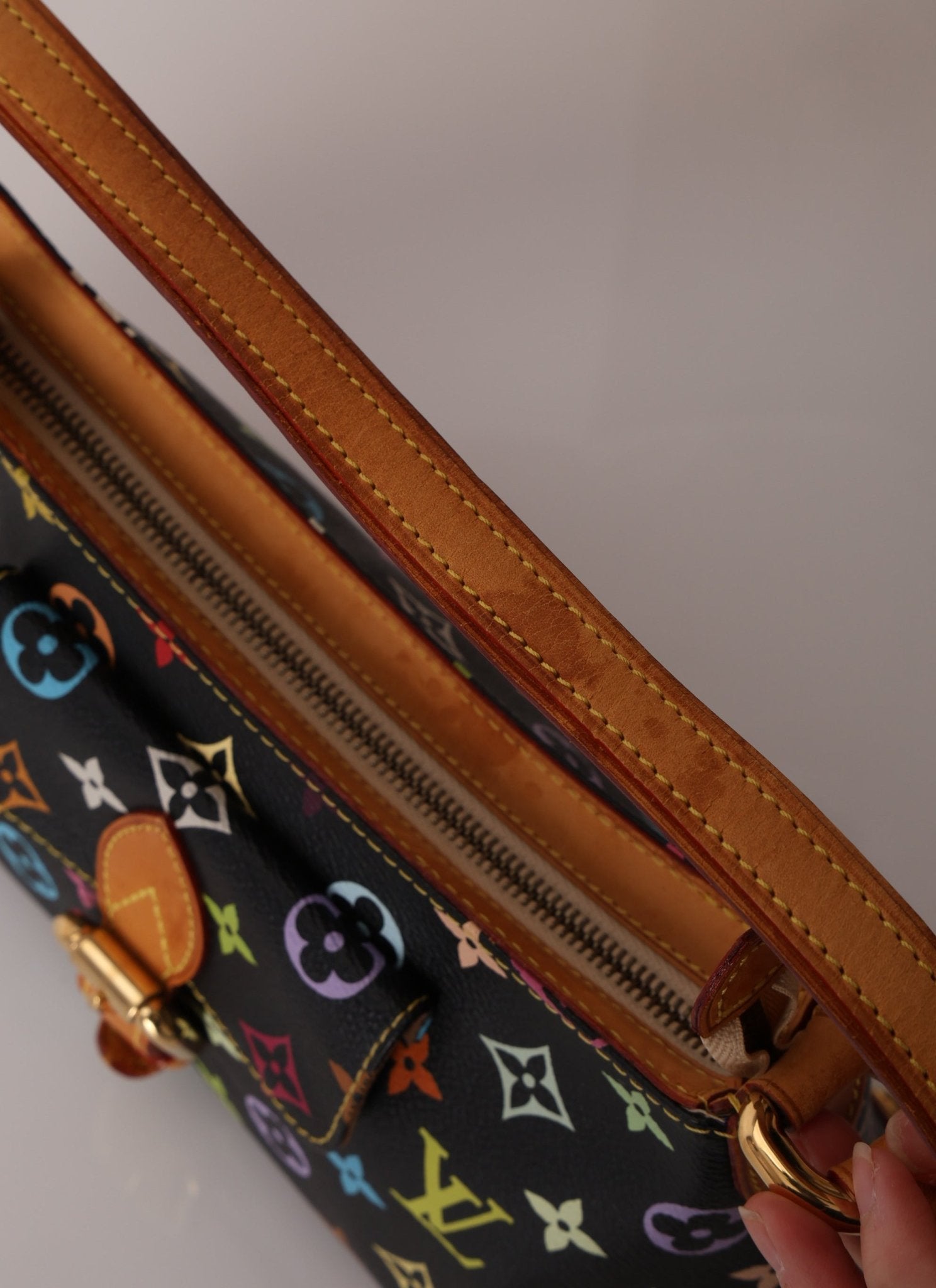 Limited Edition Louis Vuitton x Takashi Murakami Black Monogram Multicolor Eliza Shoulder Bag - FashioNica