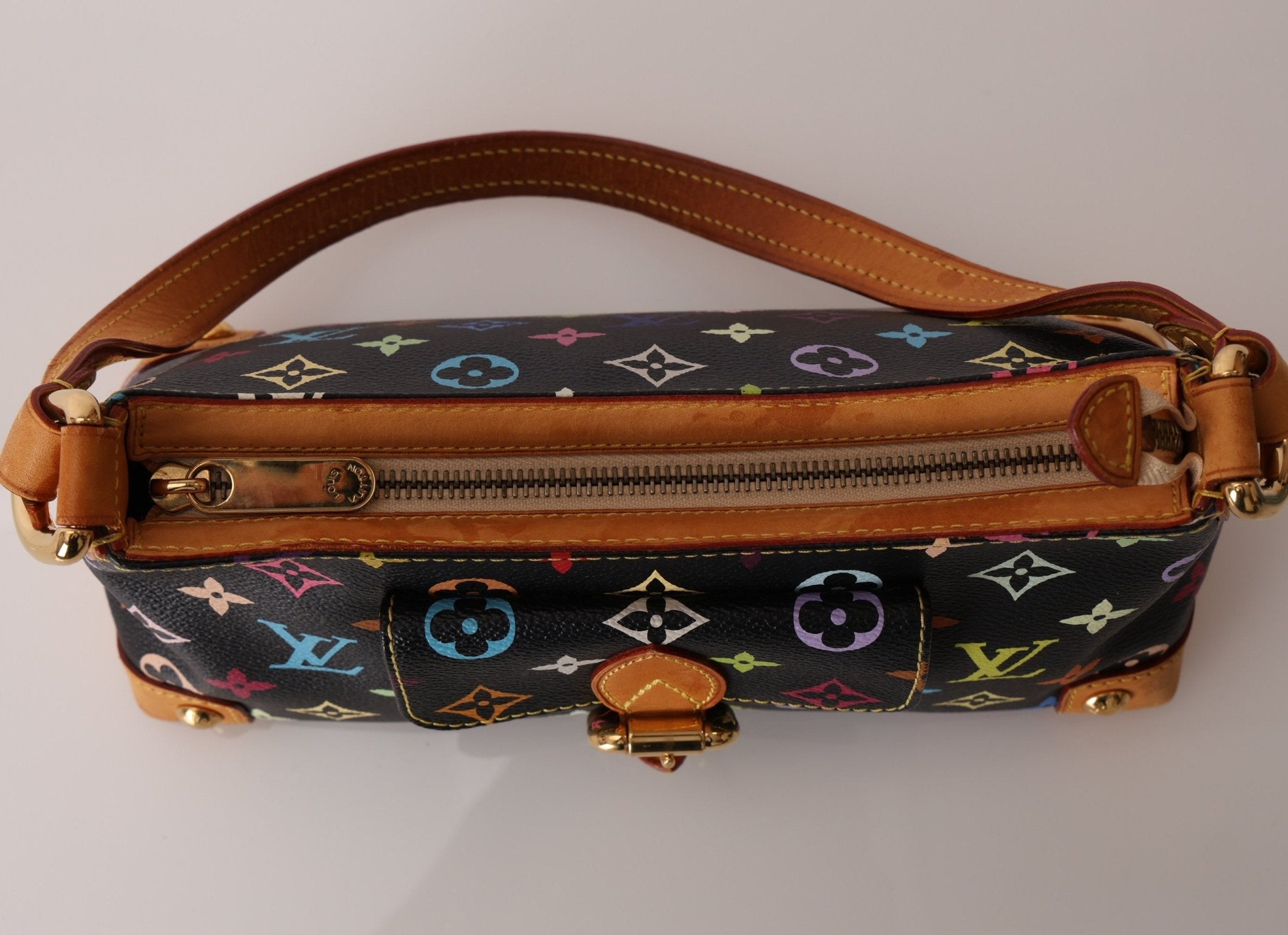 Limited Edition Louis Vuitton x Takashi Murakami Black Monogram Multicolor Eliza Shoulder Bag - FashioNica