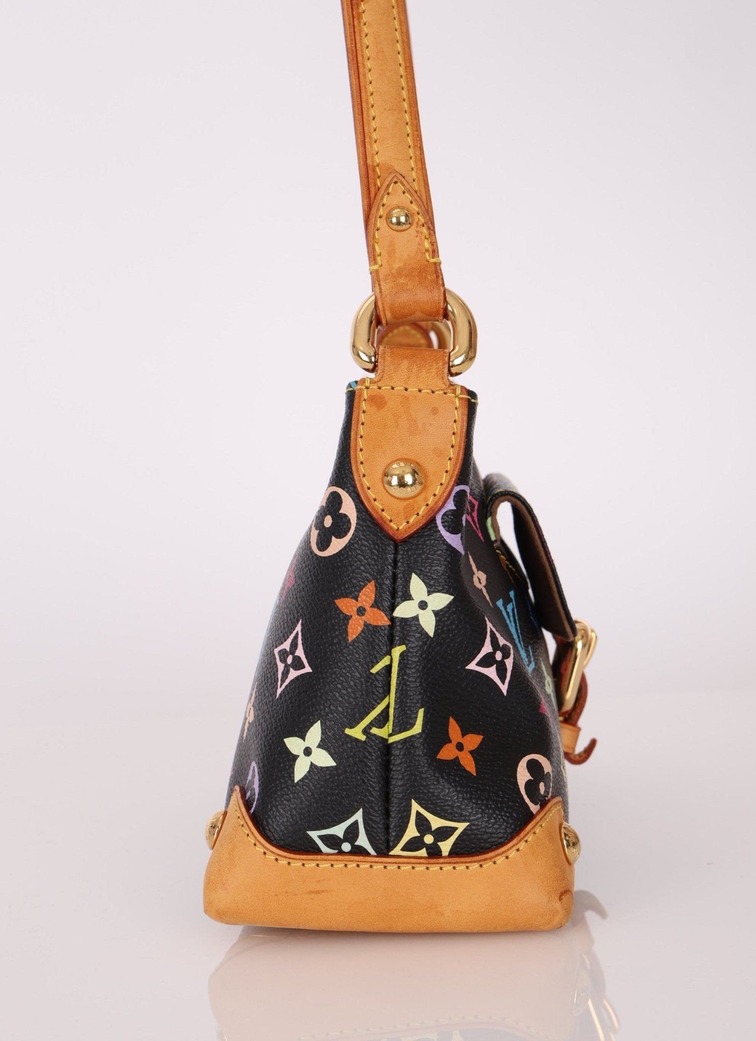 Limited Edition Louis Vuitton x Takashi Murakami Black Monogram Multicolor Eliza Shoulder Bag - FashioNica