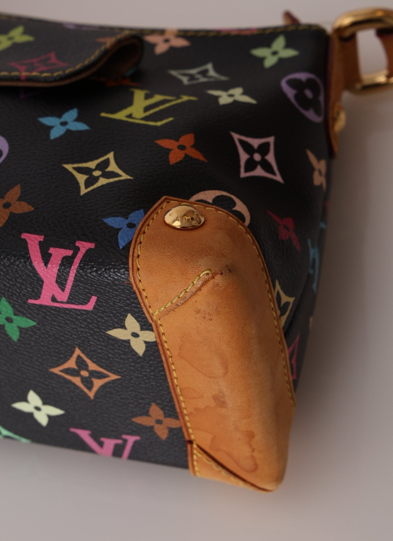 Limited Edition Louis Vuitton x Takashi Murakami Black Monogram Multicolor Eliza Shoulder Bag - FashioNica