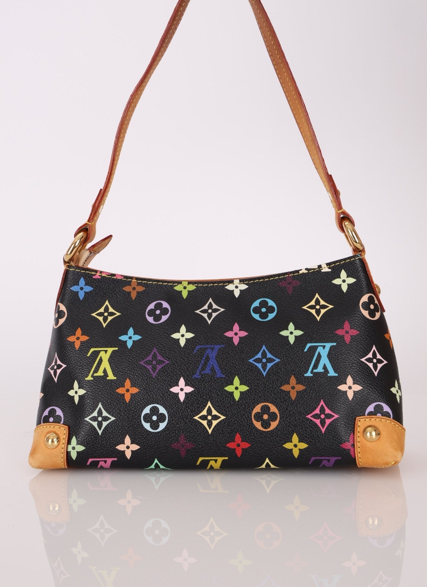 Limited Edition Louis Vuitton x Takashi Murakami Black Monogram Multicolor Eliza Shoulder Bag - FashioNica