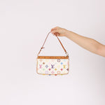 Limited Edition Louis Vuitton x Takashi Murakami Blanc Multicolor Pochette - FashioNica