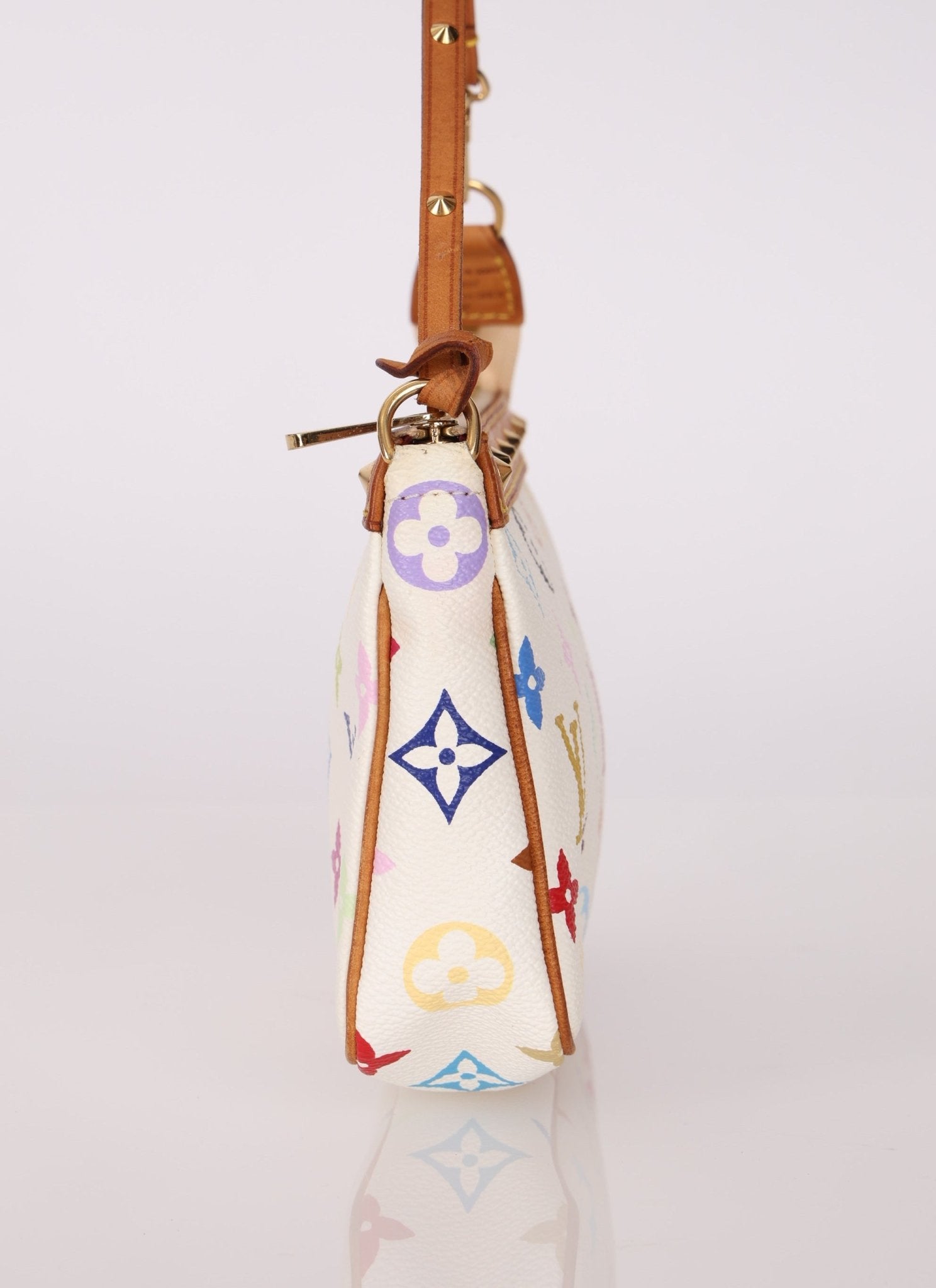 Limited Edition Louis Vuitton x Takashi Murakami Blanc Multicolor Pochette - FashioNica