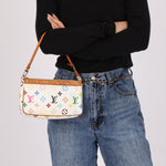 Limited Edition Louis Vuitton x Takashi Murakami Blanc Multicolor Pochette - FashioNica