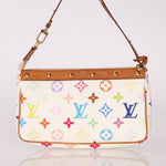 Limited Edition Louis Vuitton x Takashi Murakami Blanc Multicolor Pochette - FashioNica