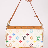 Limited Edition Louis Vuitton x Takashi Murakami Blanc Multicolor Pochette - FashioNica