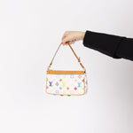 Limited Edition Louis Vuitton x Takashi Murakami Blanc Multicolor Pochette - FashioNica