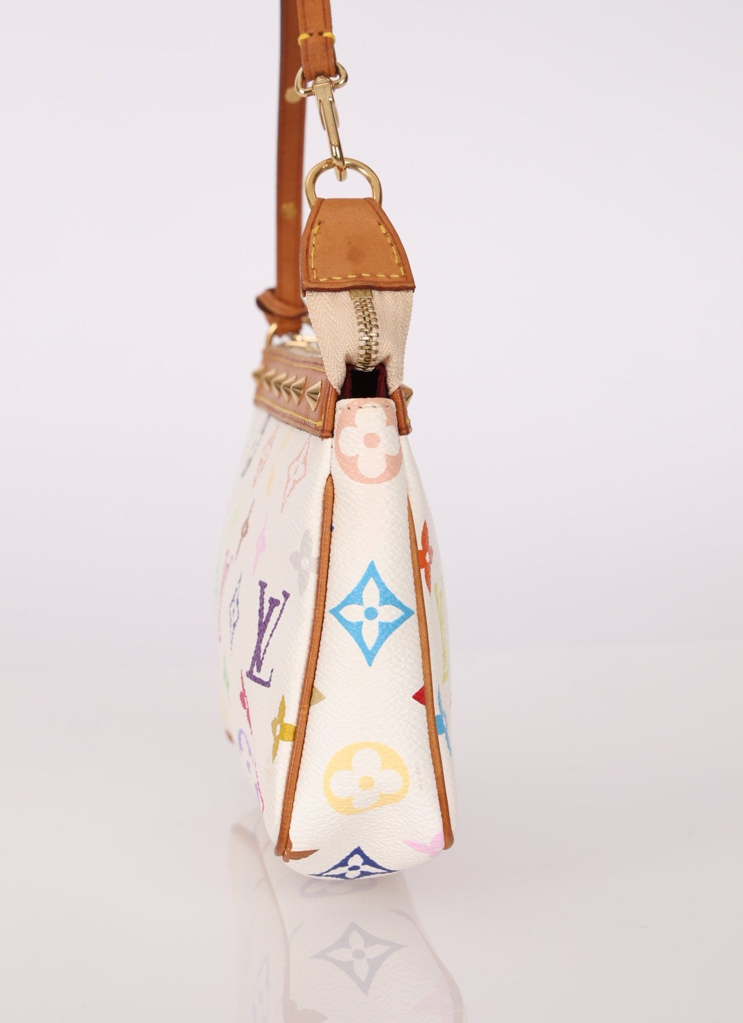 Limited Edition Louis Vuitton x Takashi Murakami Blanc Multicolor Pochette - FashioNica