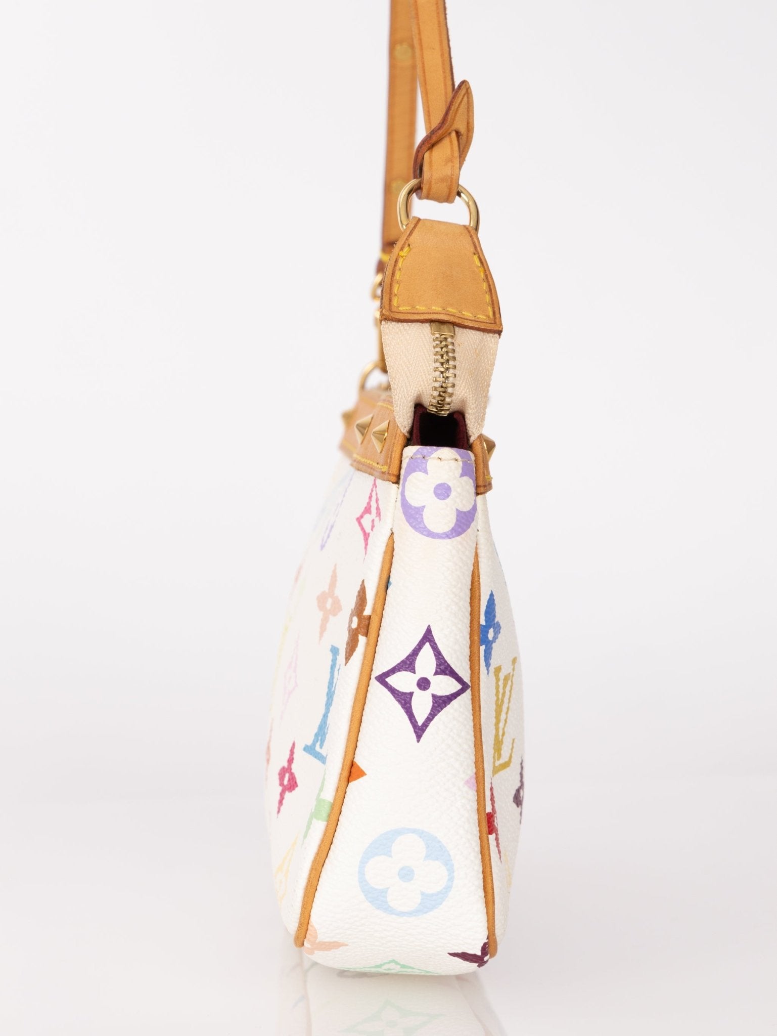 Limited Edition Louis Vuitton x Takashi Murakami Blanc Multicolor Pochette - FashioNica