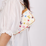Limited Edition Louis Vuitton x Takashi Murakami Blanc Multicolor Pochette - FashioNica