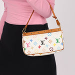 Limited Edition Louis Vuitton x Takashi Murakami Blanc Multicolor Pochette - FashioNica