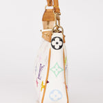 Limited Edition Louis Vuitton x Takashi Murakami Blanc Multicolor Pochette - FashioNica
