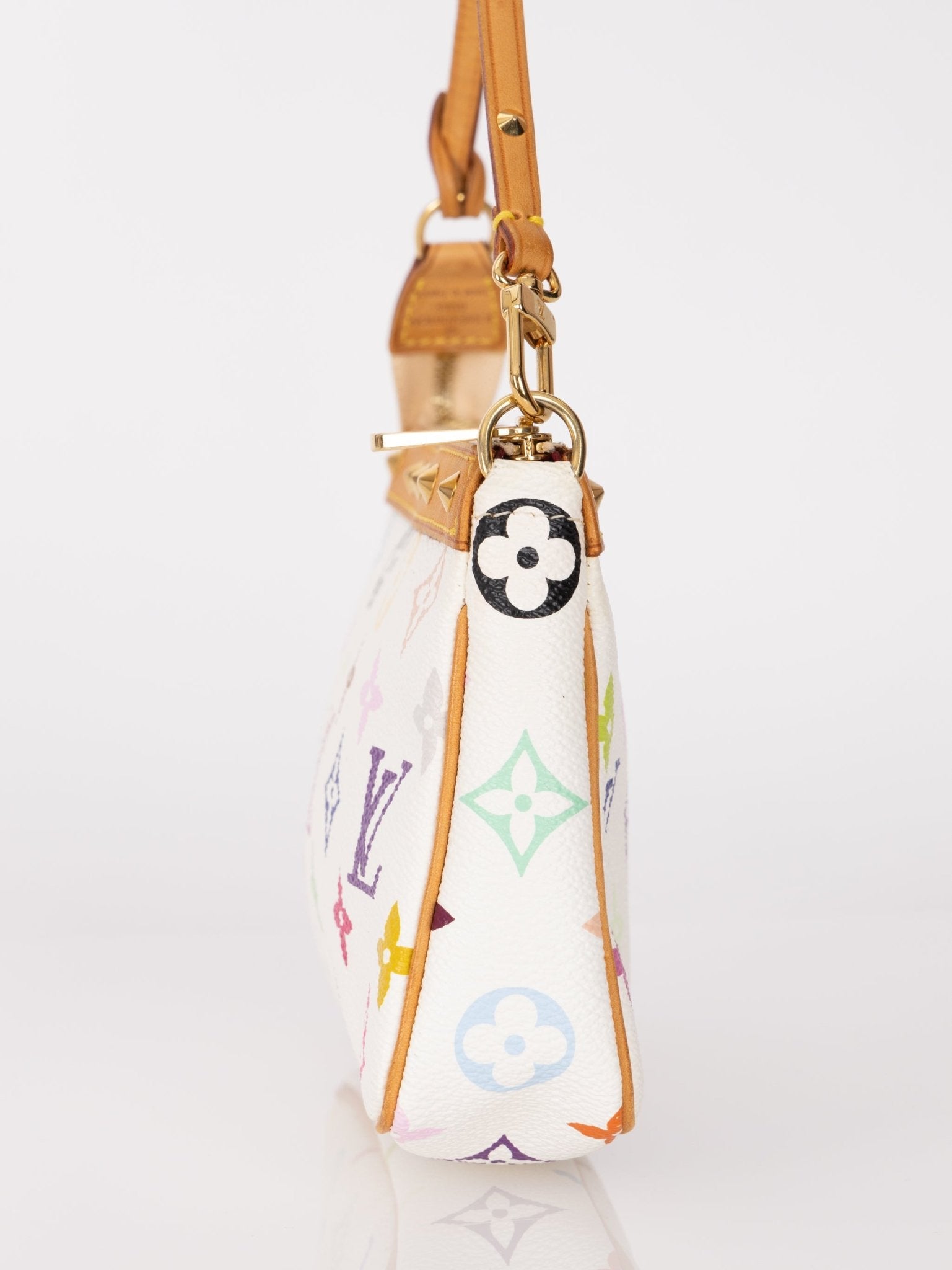 Limited Edition Louis Vuitton x Takashi Murakami Blanc Multicolor Pochette - FashioNica