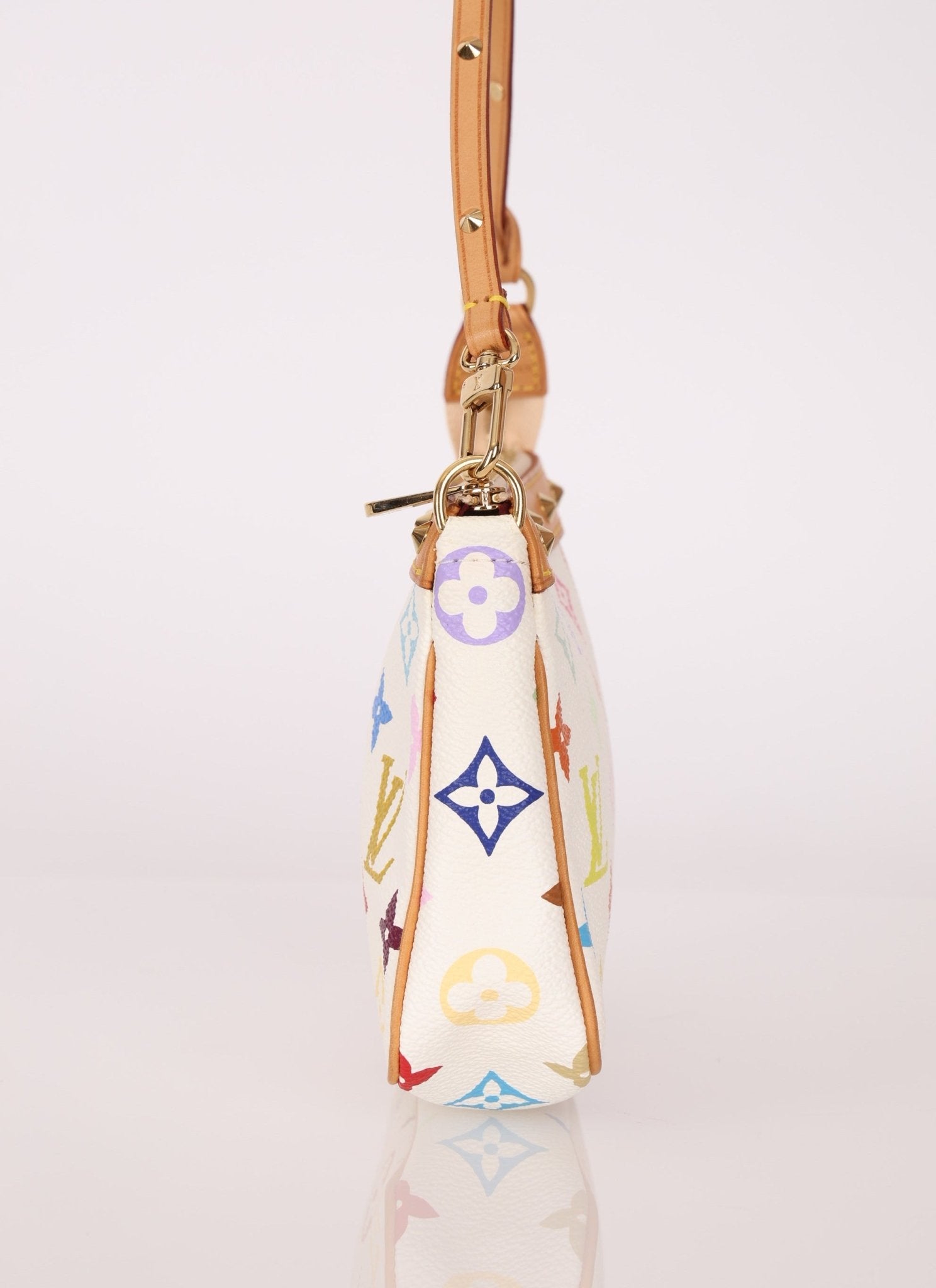 Limited Edition Louis Vuitton x Takashi Murakami Blanc Multicolor Pochette - FashioNica