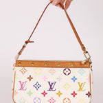 Limited Edition Louis Vuitton x Takashi Murakami Blanc Multicolor Pochette - FashioNica