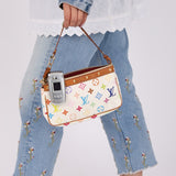Limited Edition Louis Vuitton x Takashi Murakami Blanc Multicolor Pochette - FashioNica