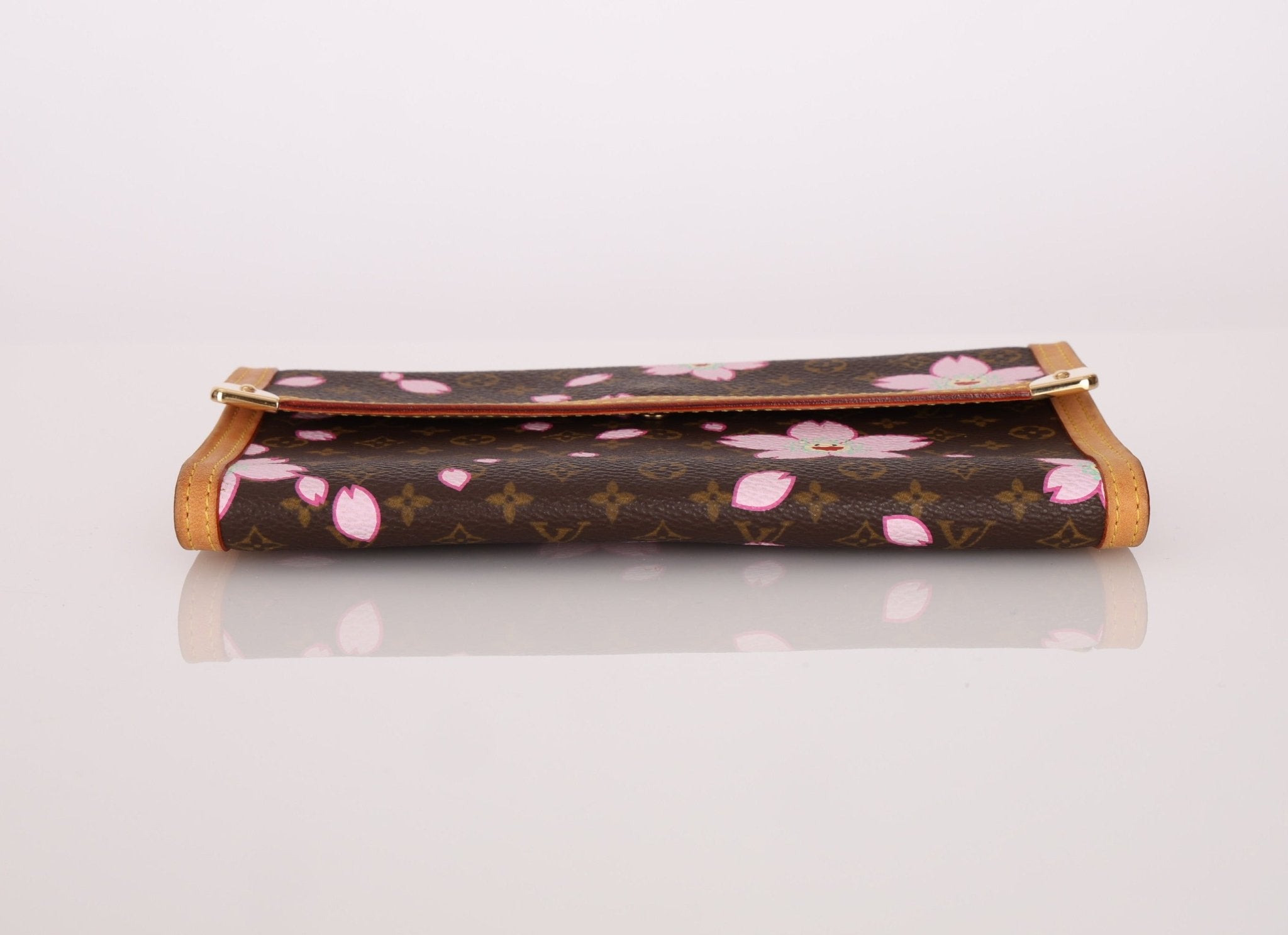 Limited Edition Louis Vuitton x Takashi Murakami Cherry Blossom Wallet w Chain - FashioNica