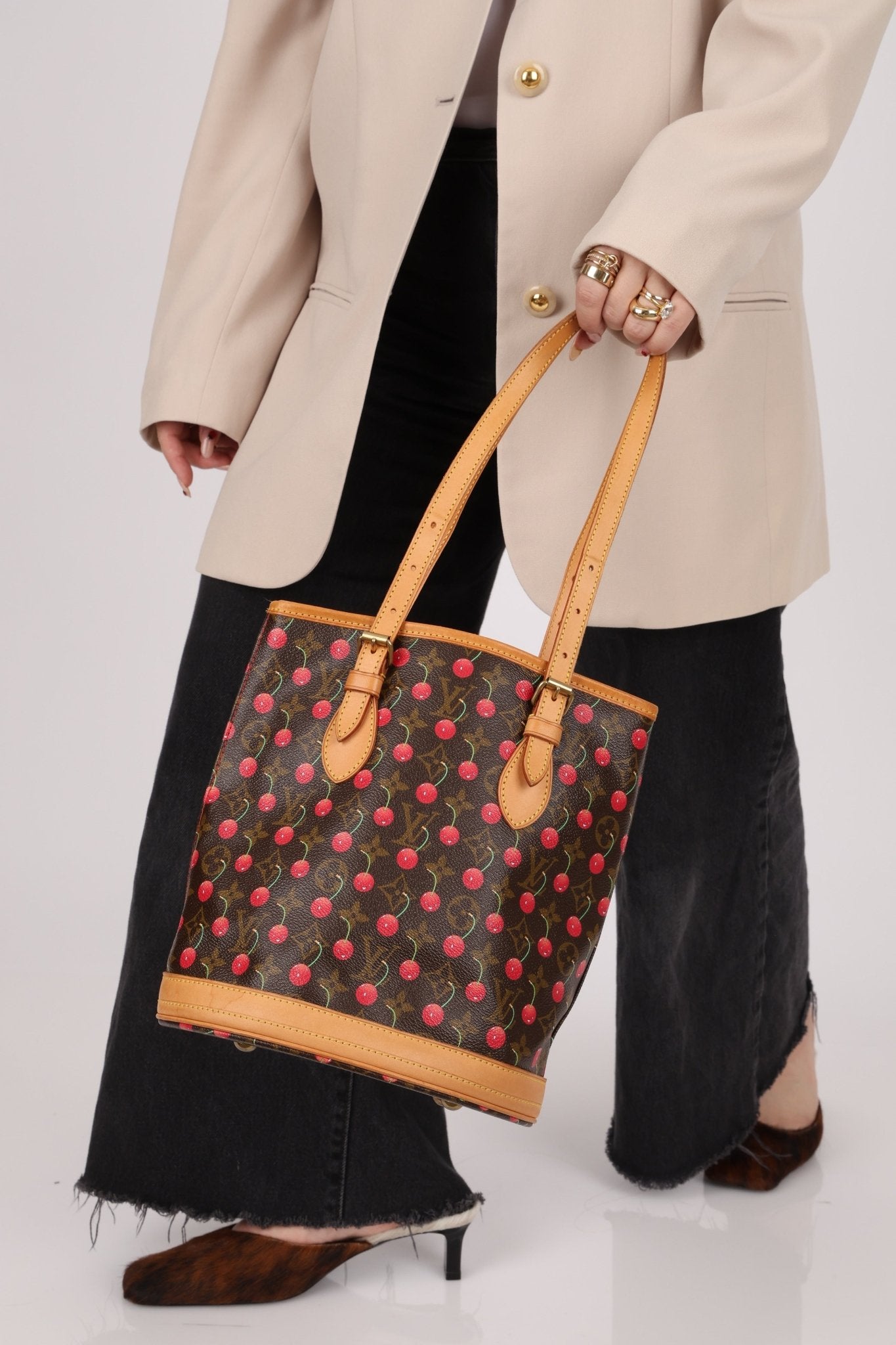 Limited Edition Louis Vuitton x Takashi Murakami Cherry Bucket Bag - FashioNica