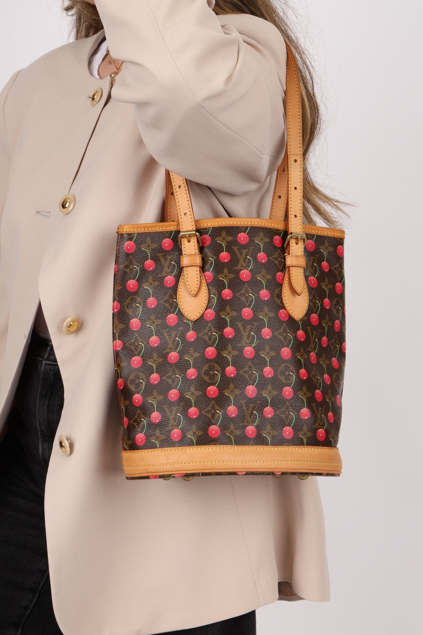 Limited Edition Louis Vuitton x Takashi Murakami Cherry Bucket Bag - FashioNica